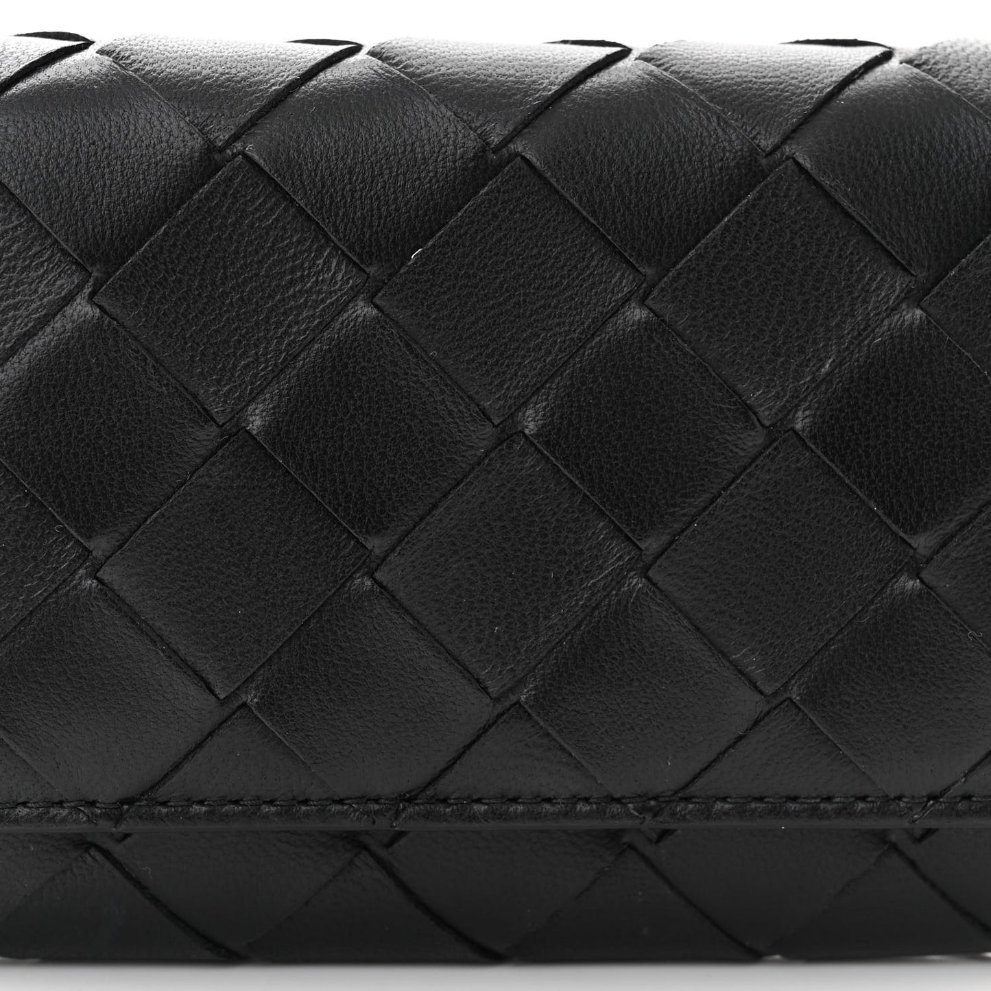 Nappa Intrecciato Card Case On Chain Black