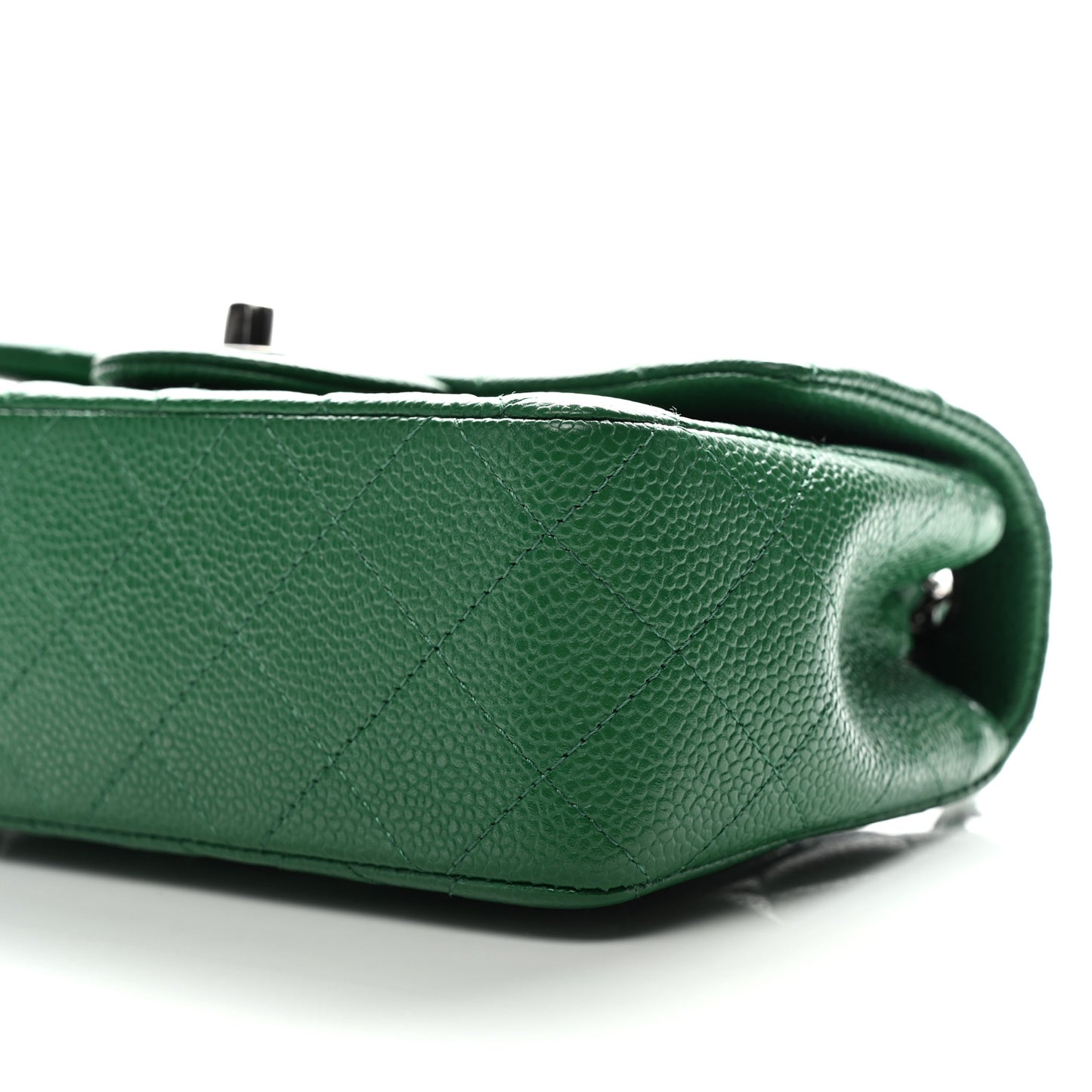 Caviar Quilted Mini Rectangular Flap Green