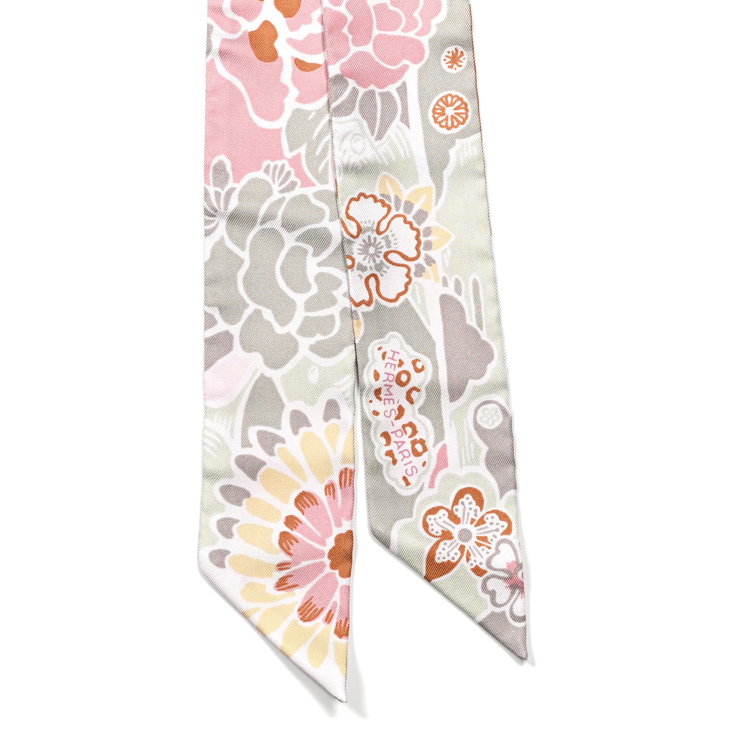 Silk Bingata Twilly Vieux Rose Vert De Eau