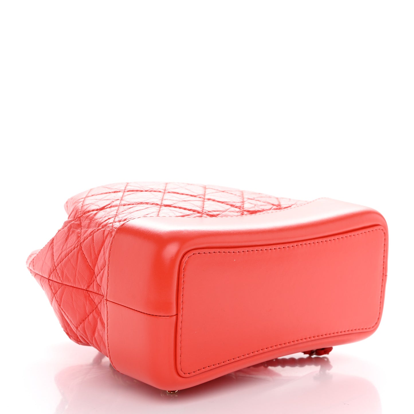 Aged Calfskin Quilted Small Gabrielle Backpack Orange