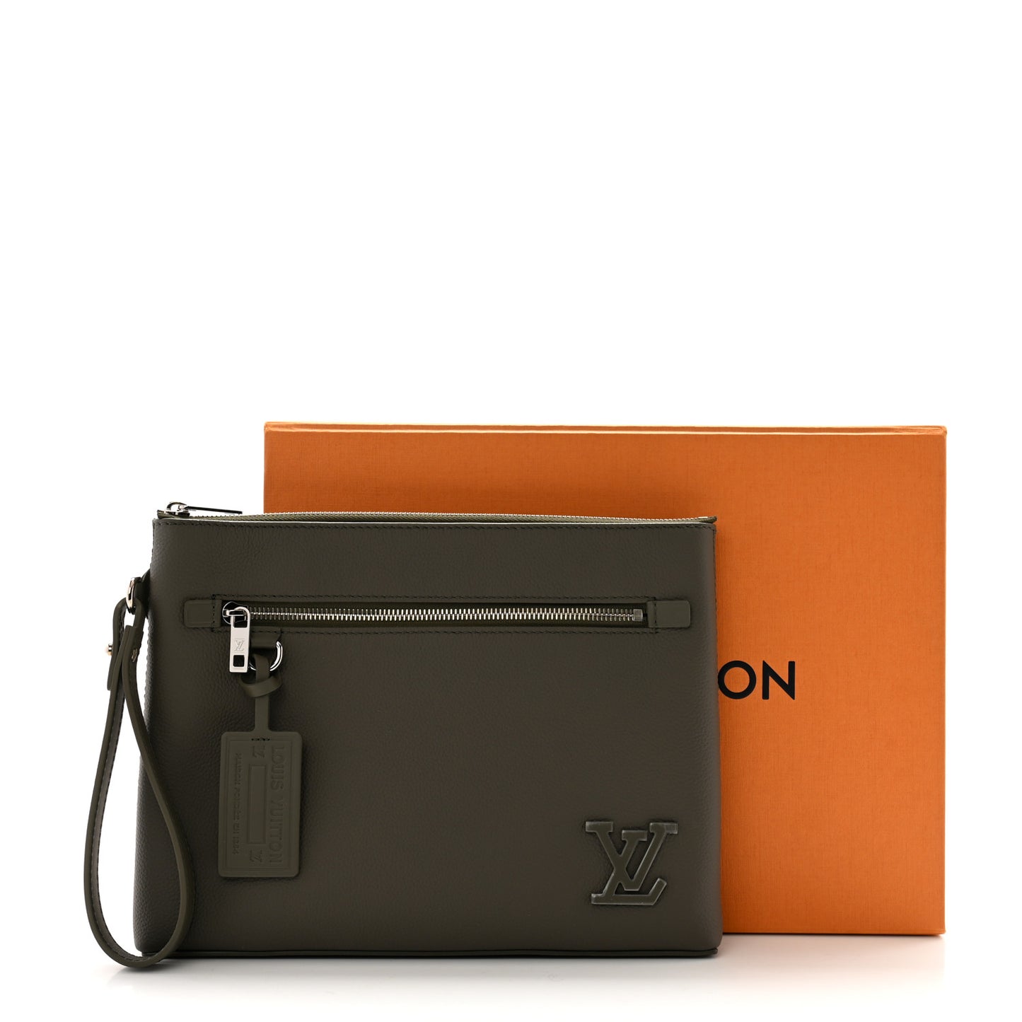 Calfskin Aerogram Takeoff Pouch Khaki
