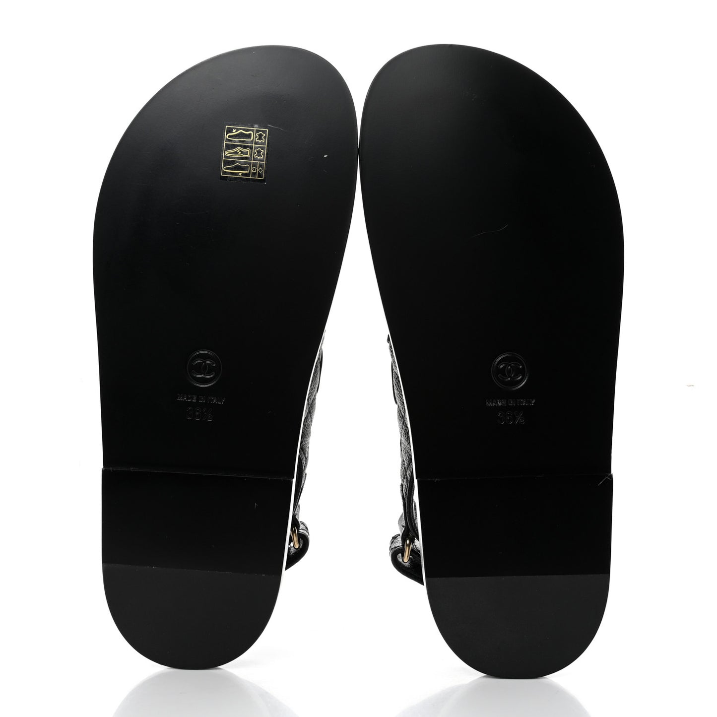 Grained Calfskin Velcro Dad Sandals 36.5 Black