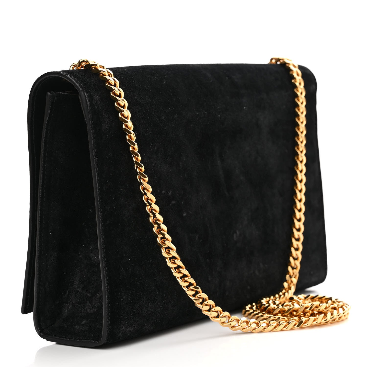 Saint Laurent Suede Medium Classic Monogram Kate Tassel Satchel Black 3 of 12