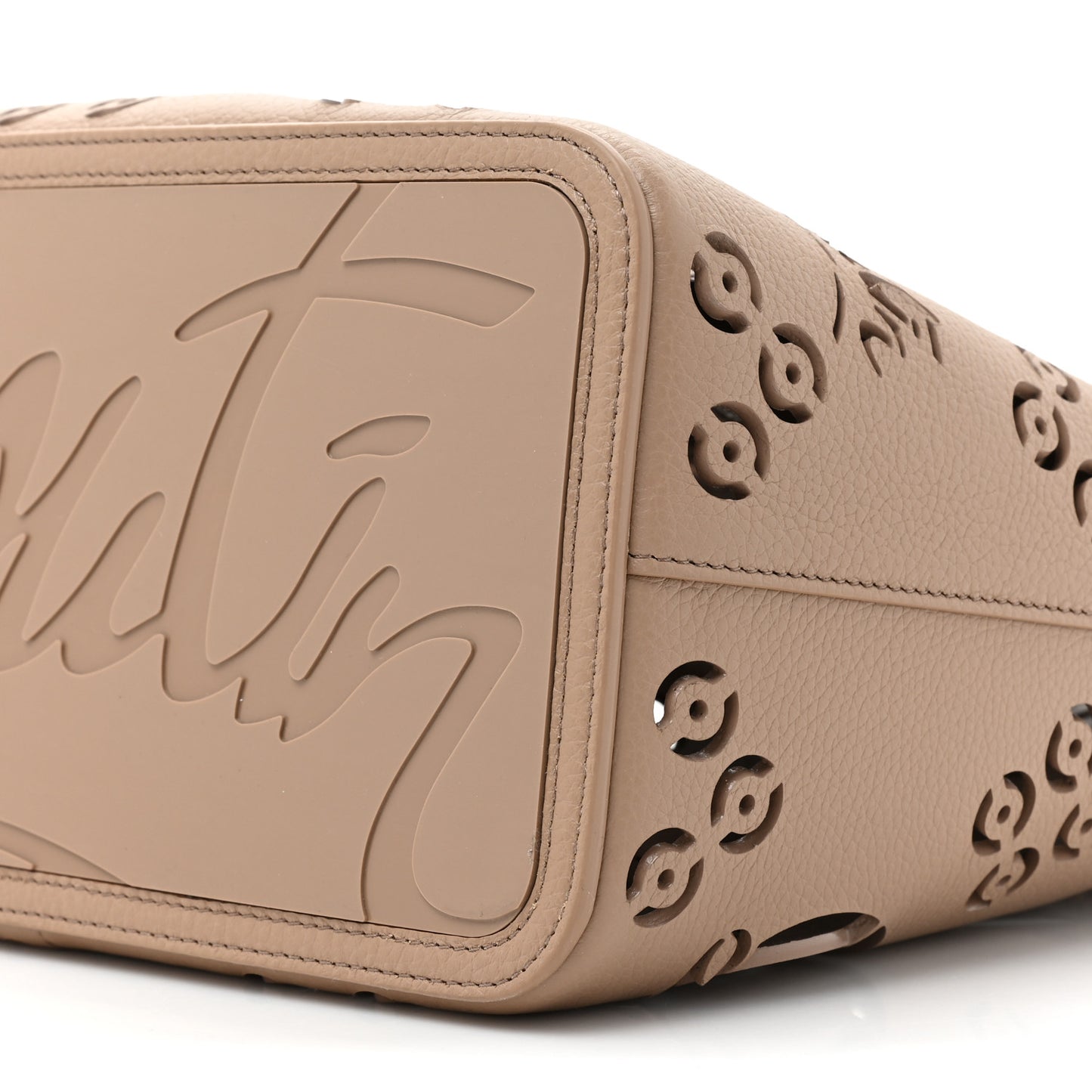 Calfskin Perforated Loubinthesky Large Cabarock Spikes Tote Roca