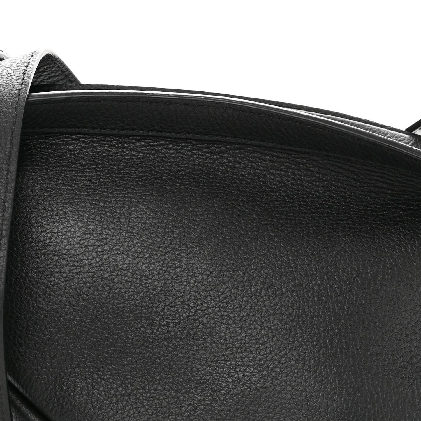 Grained Calfskin Small Slouchy Banana Bag Black