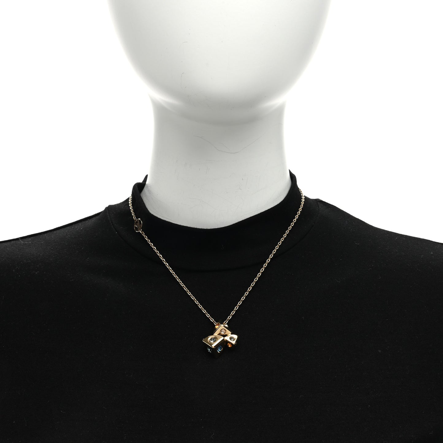 Crystal Trunkies Pendant Necklace Gold