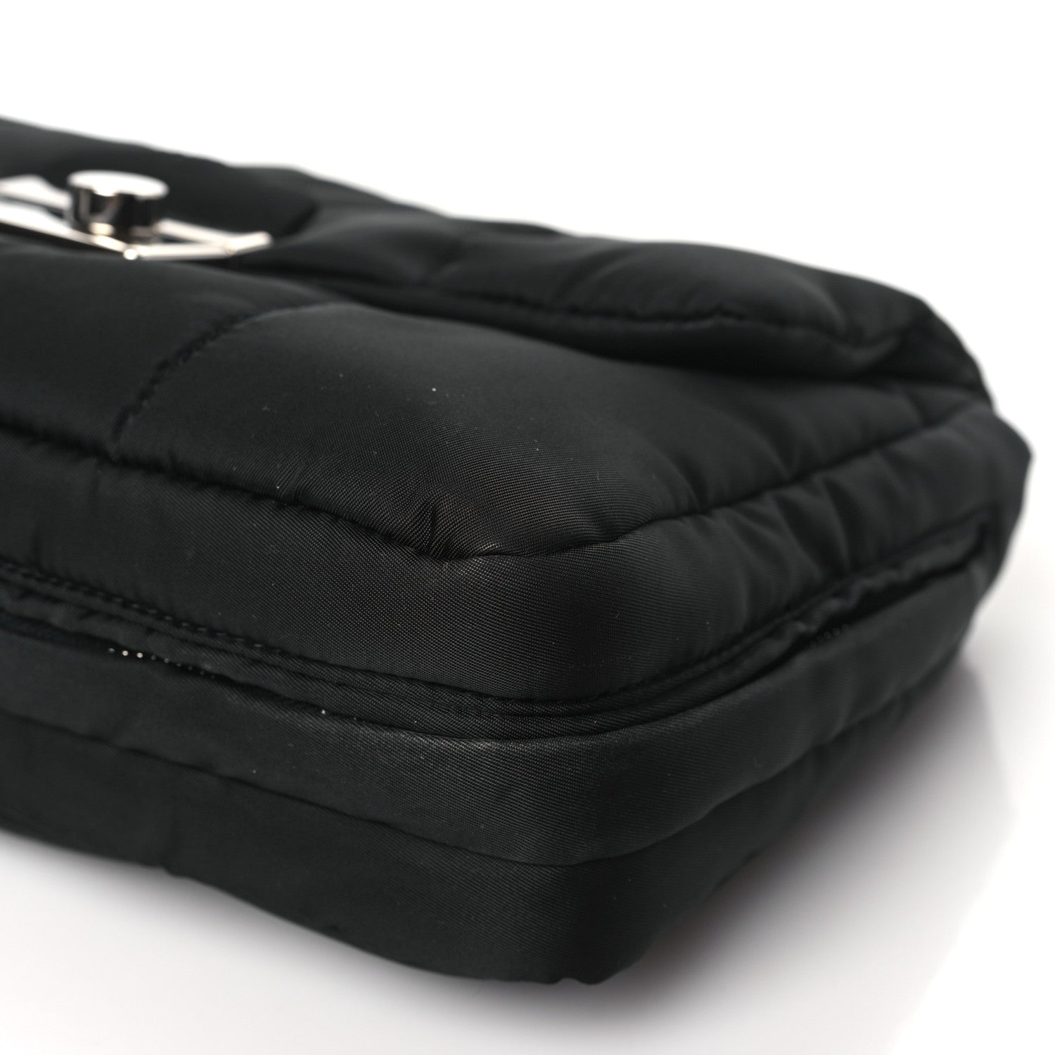 Prada Tessuto Nylon Bomber Sound Chain Flap Shoulder Bag Black 10 of 10