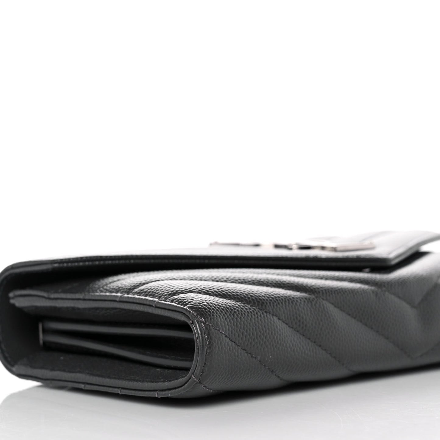 Grain De Poudre Matelasse Chevron Monogram Flap Wallet Coal