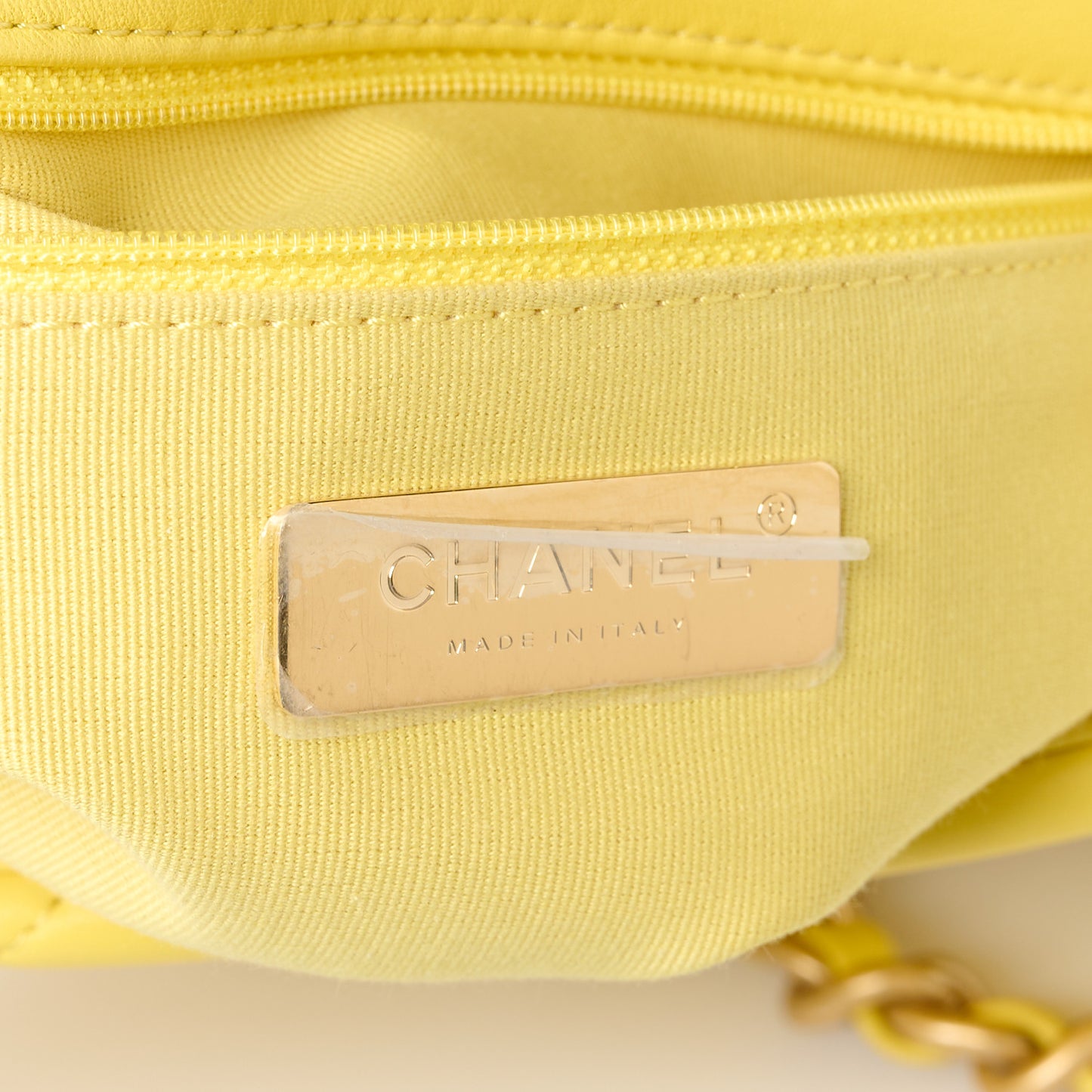 Lambskin Quilted Medium Chanel 19 Flap Yellow