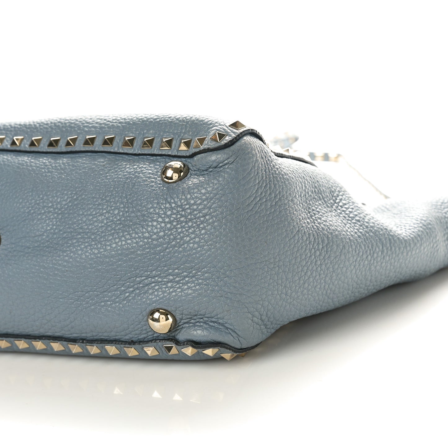 Pebbled Calfskin Medium Rockstud Tote Grey
