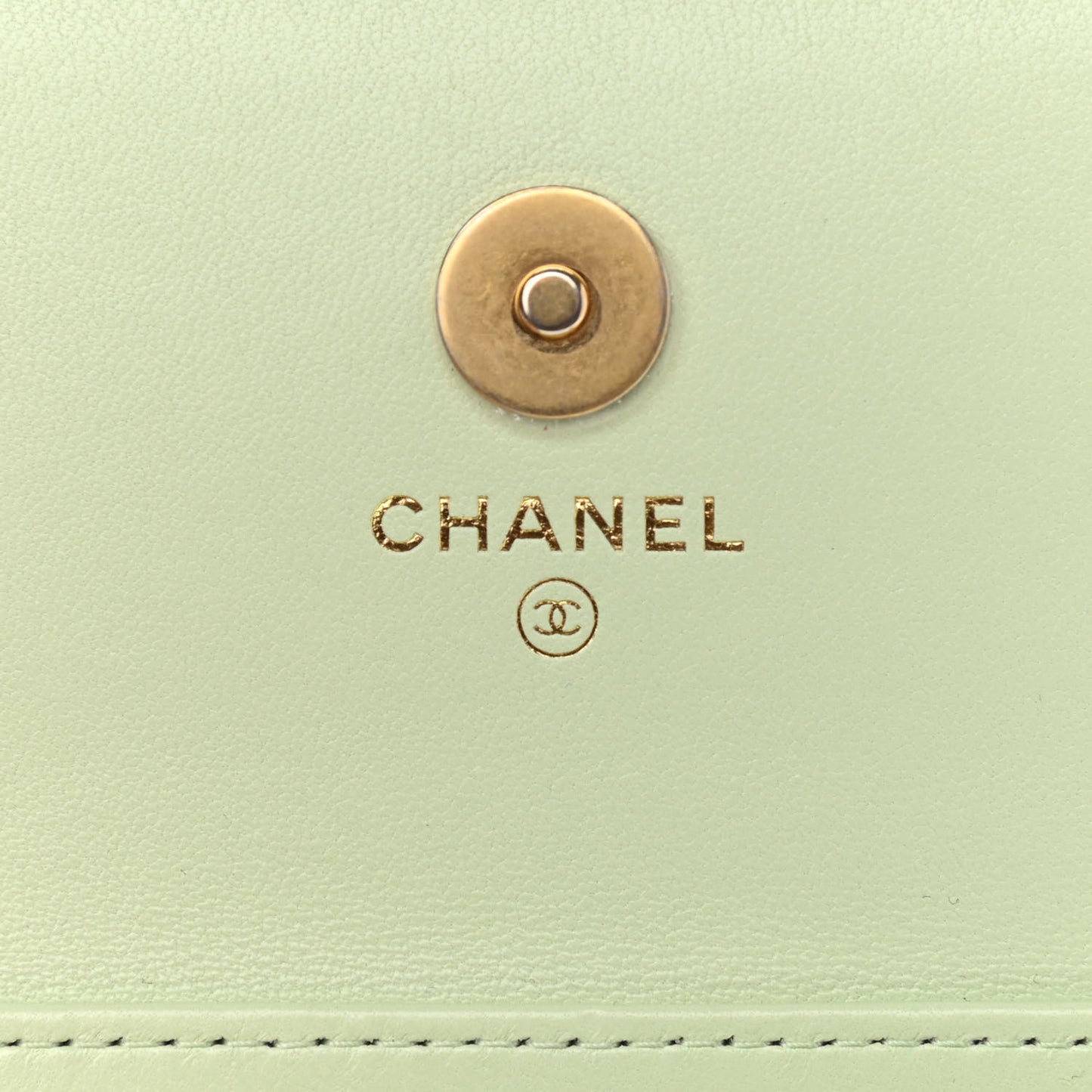 Lambskin Quilted Chanel 19 Clutch With Chain Light Green