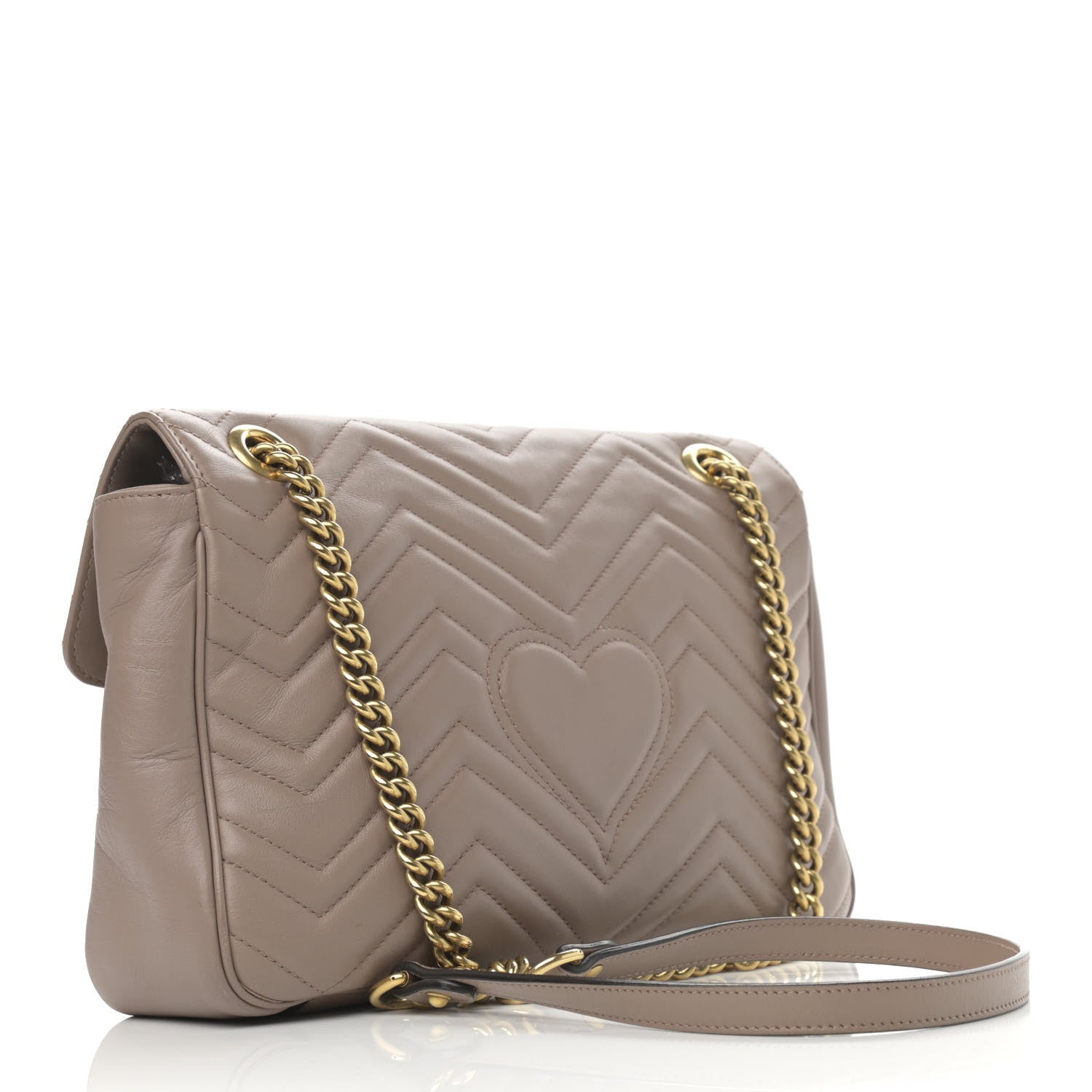 Gucci Calfskin Matelasse Medium GG Marmont Shoulder Bag Porcelain Rose 3 of 16
