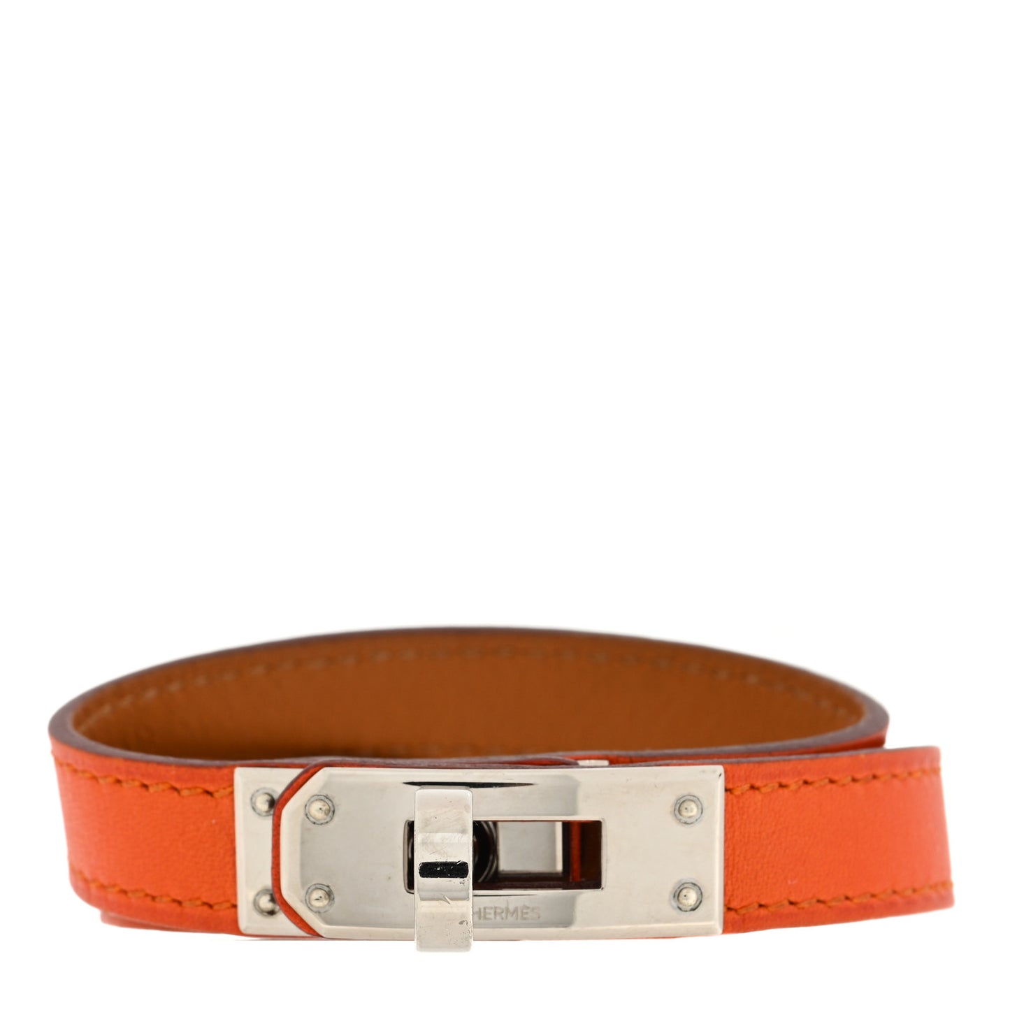 Epsom Kelly Double Tour Bracelet S Orange