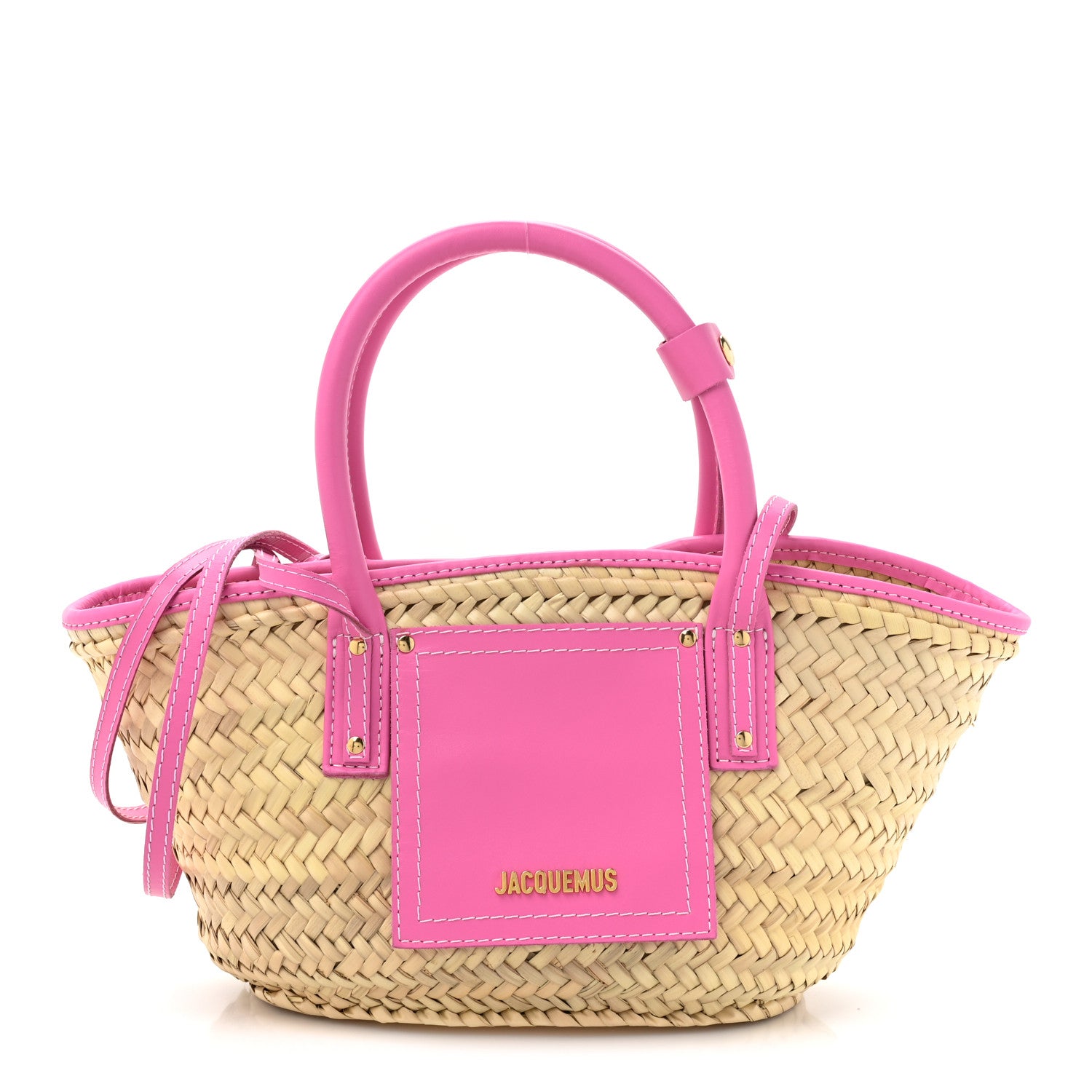 バッグ JACQUEMUS LE PETIT PAILLAGE NEON PINK Jacquemus Raffia Le Petit Panier Soli Neon Pink 1492500 – FASHIONPHILE