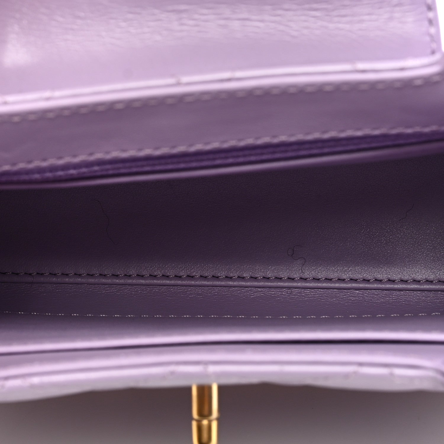 Chanel Shiny Aged Calfskin Quilted Nano Kelly Shopper Lilac 5 of 9