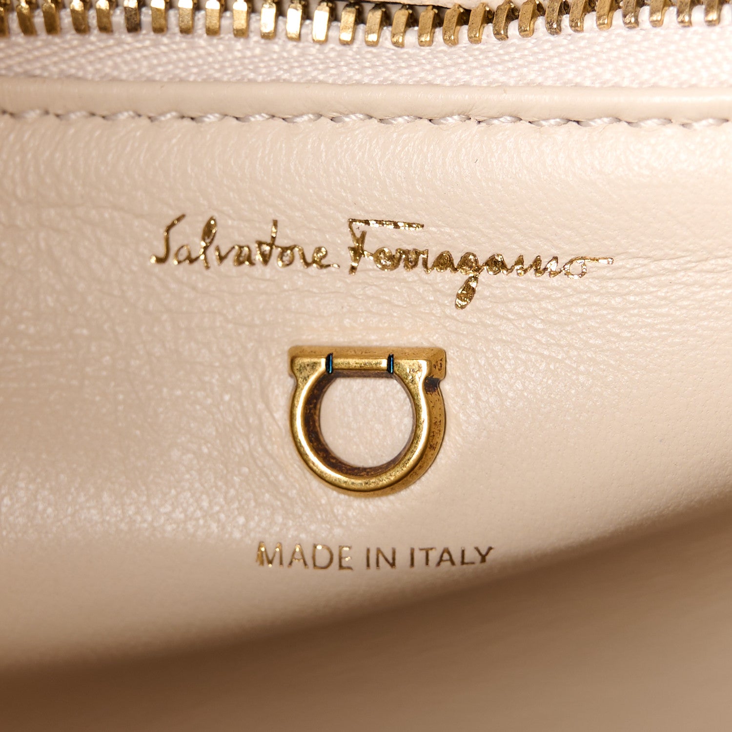 Salvatore Ferragamo Lambskin Woven Small Boxyz Bone 6 of 10