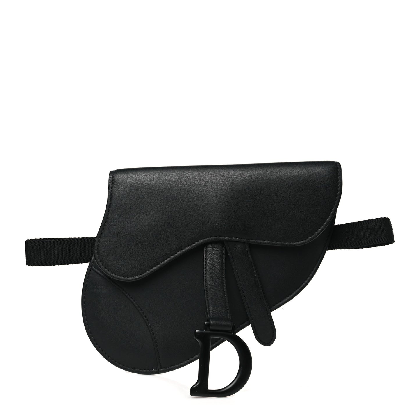 Ultra Matte Calfskin Saddle Belt Bag Black
