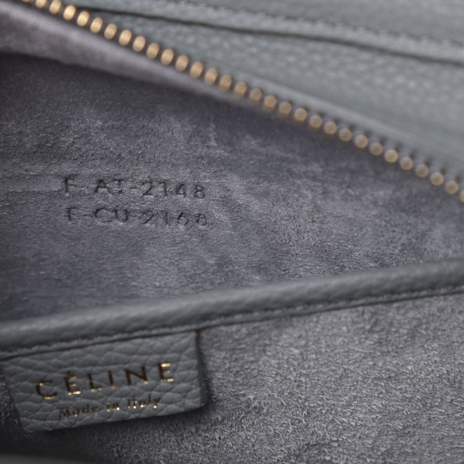 Celine Drummed Calfskin Nano Luggage Kohl 7 of 12