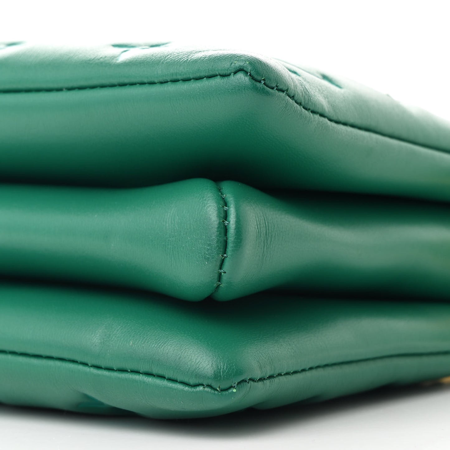 Lambskin Embossed Monogram Coussin BB Emeraude