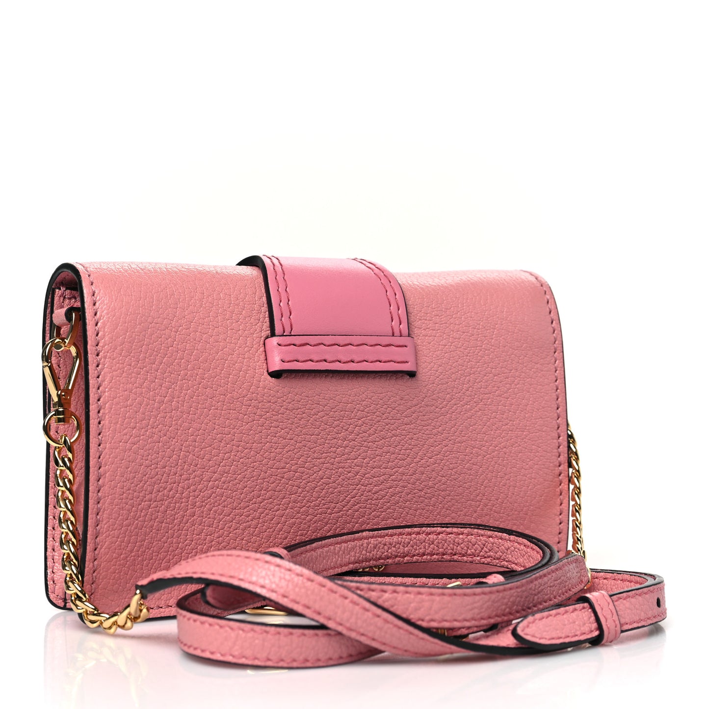 Goatskin Madras Soft Calfskin Crystal Pearl Embellished Shoulder Bag Rosa