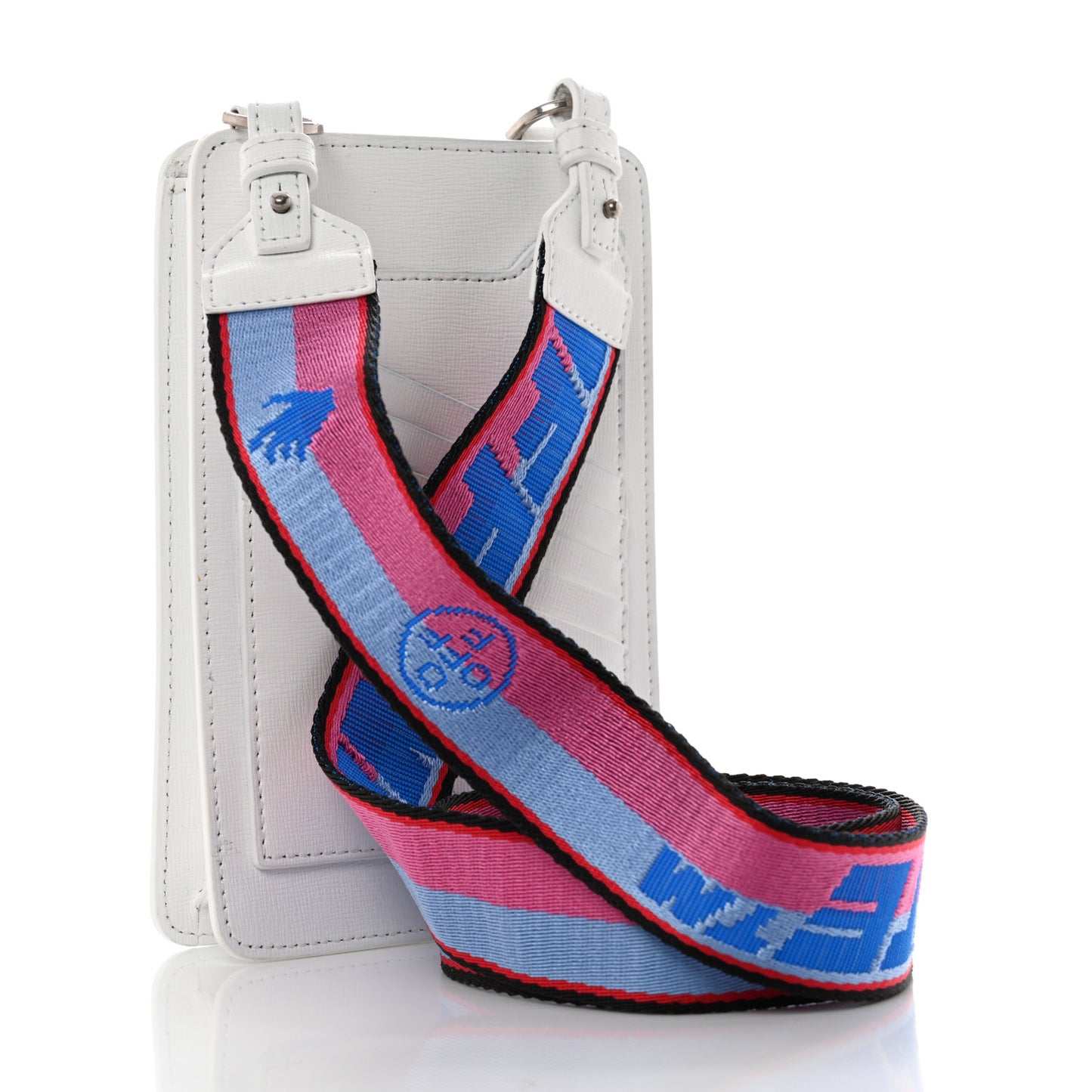 Saffiano Striped Phone Bag Black White