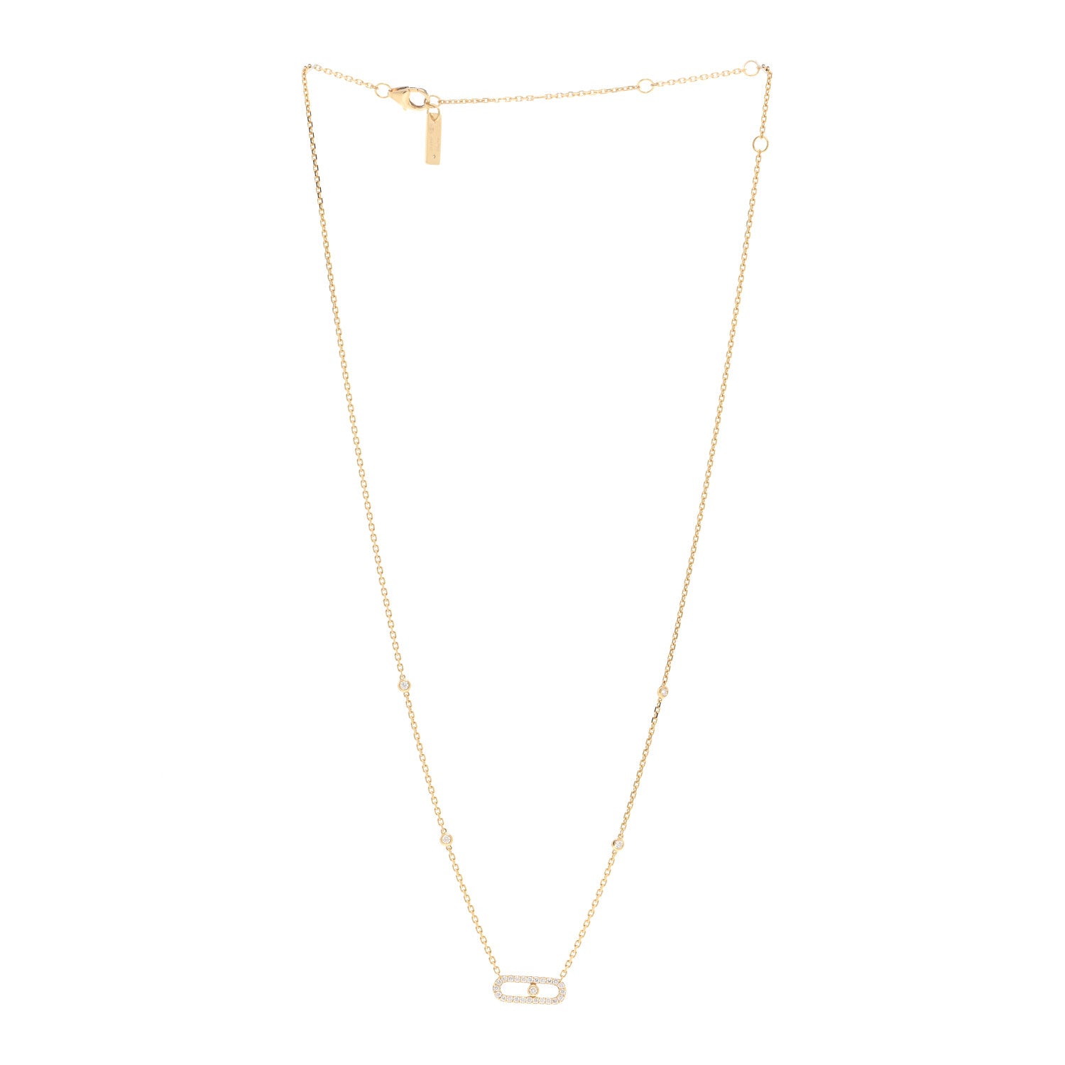 Messika 18K Yellow Gold Diamond Move Uno Pave Necklace 3 of 4