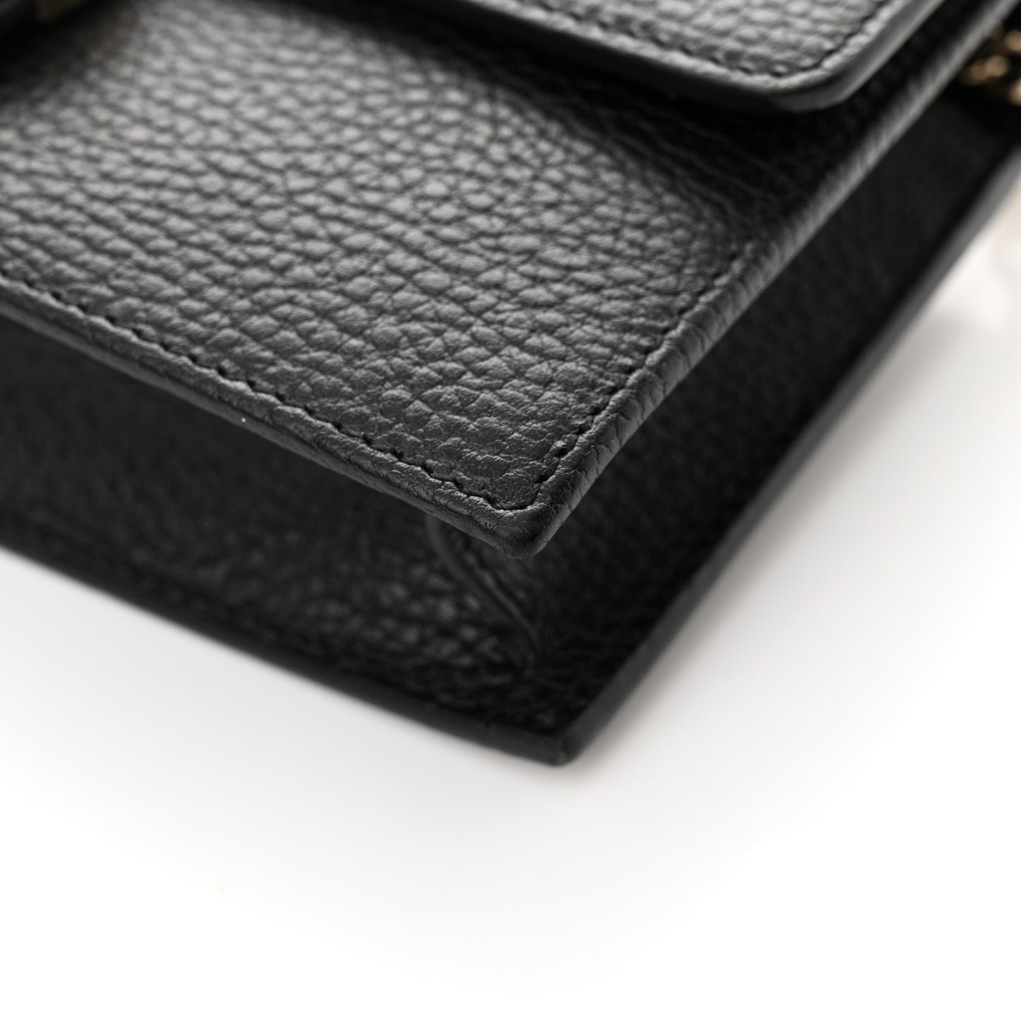 Dollar Calfskin Interlocking G Chain Wallet Black