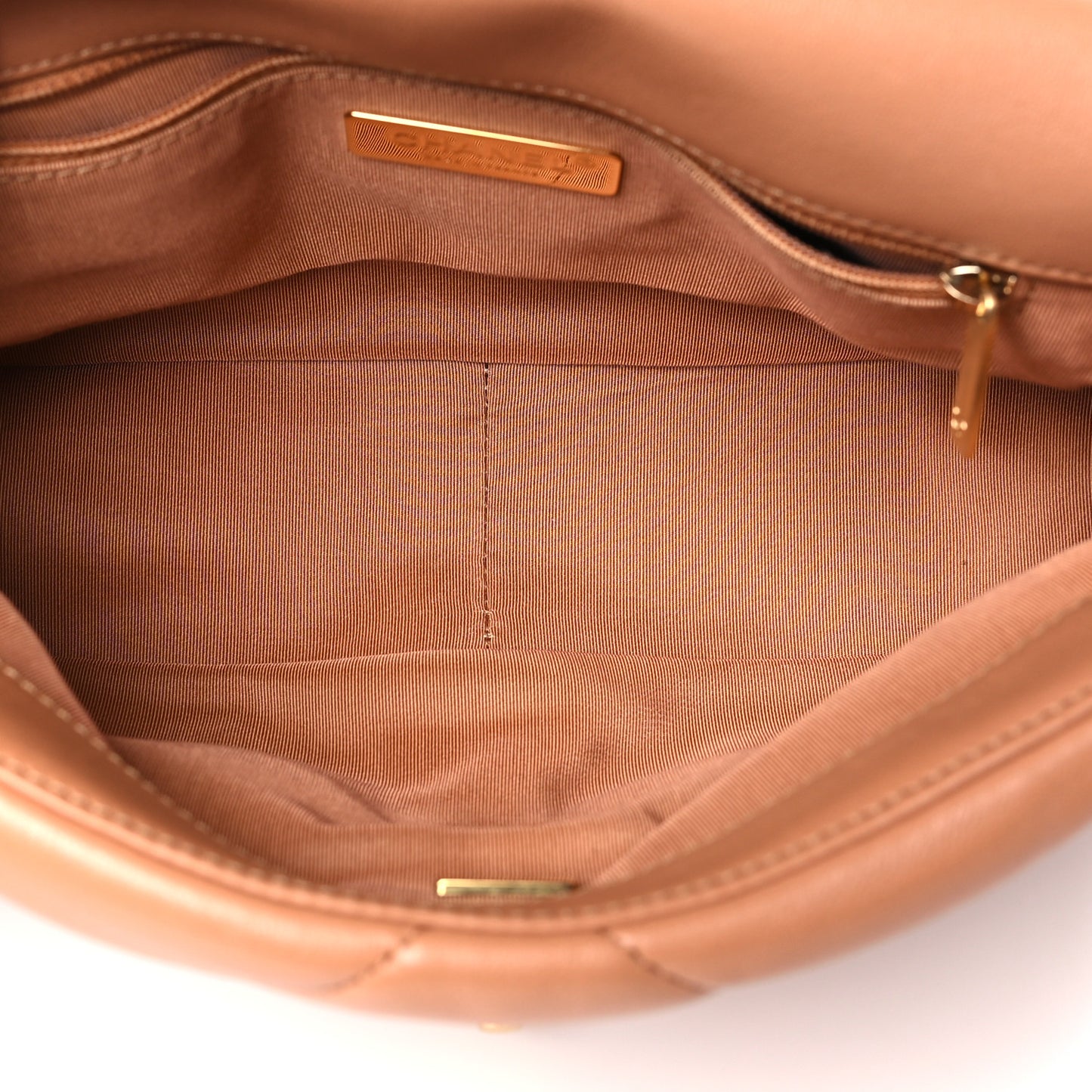 Lambskin Quilted Medium Chanel 19 Flap Brown