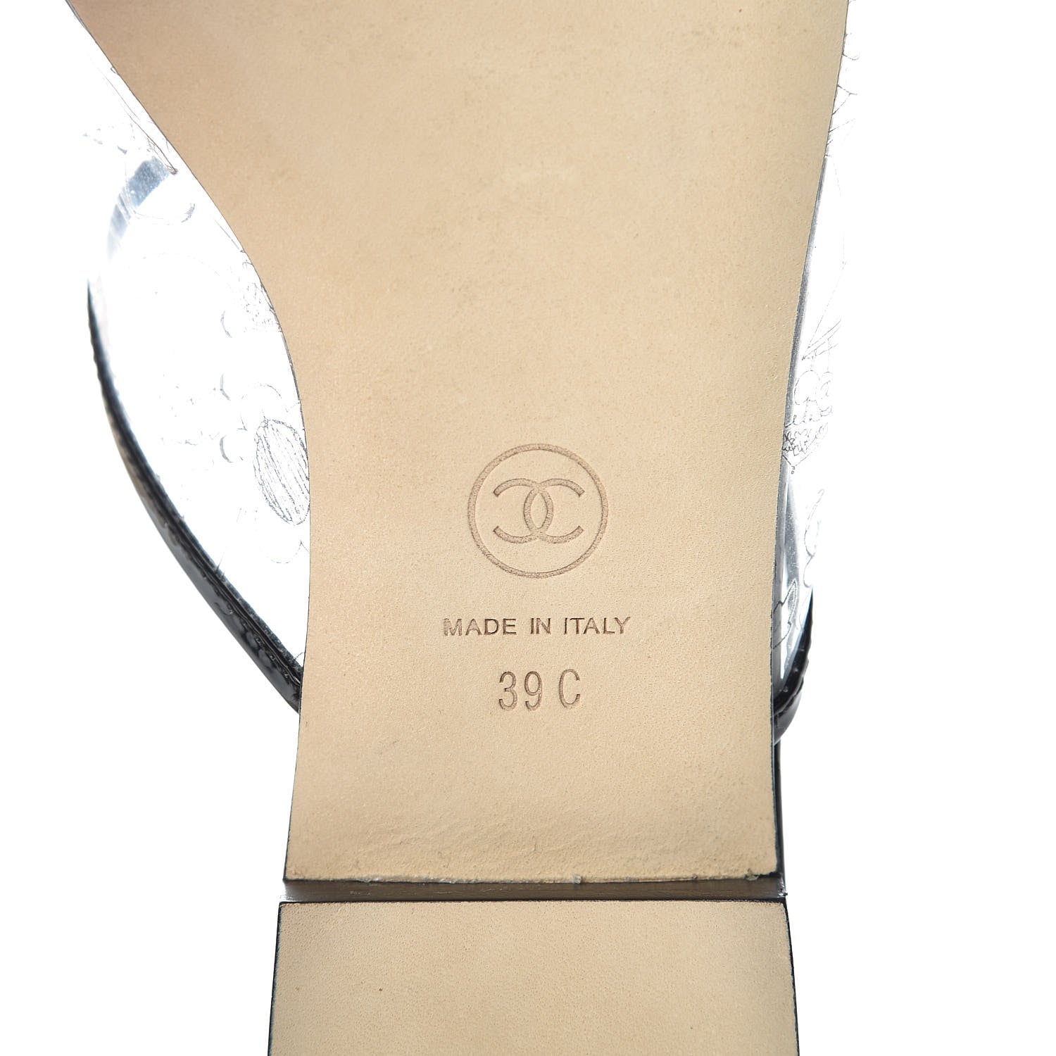Chanel Patent Calfskin PVC Mule 39 Transparent Black 6 of 8