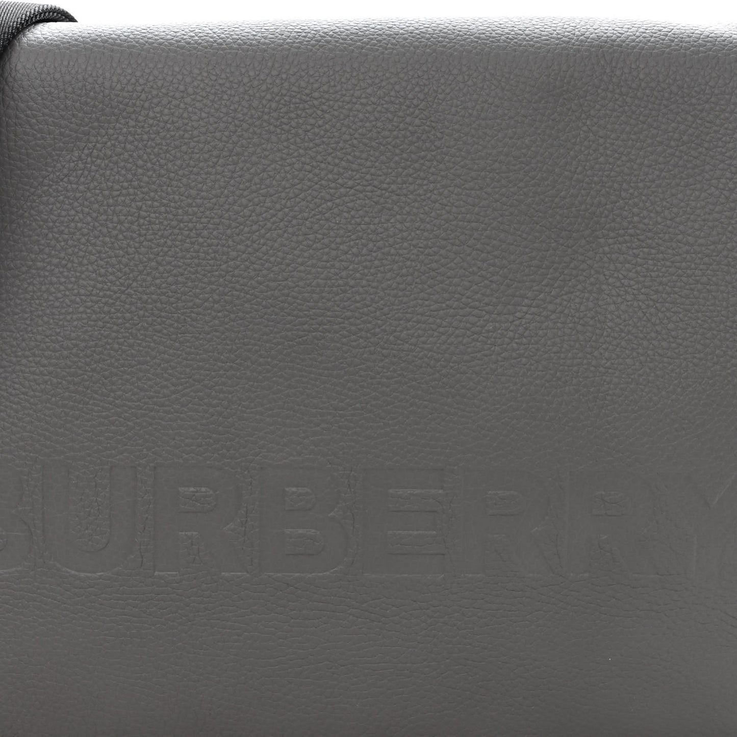 Grainy Calfskin Embossed Bruno Messenger Charcoal Grey