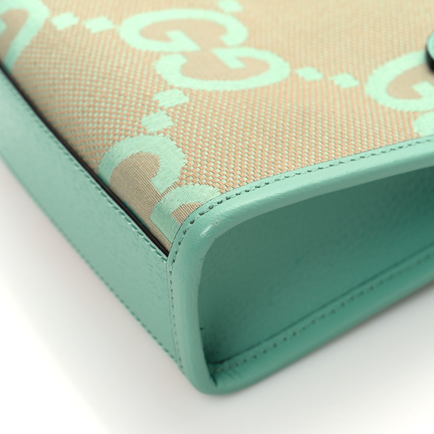Monogram Jumbo GG Textured Dollar Calfskin Mini Tote Bag Pepperlight Mint