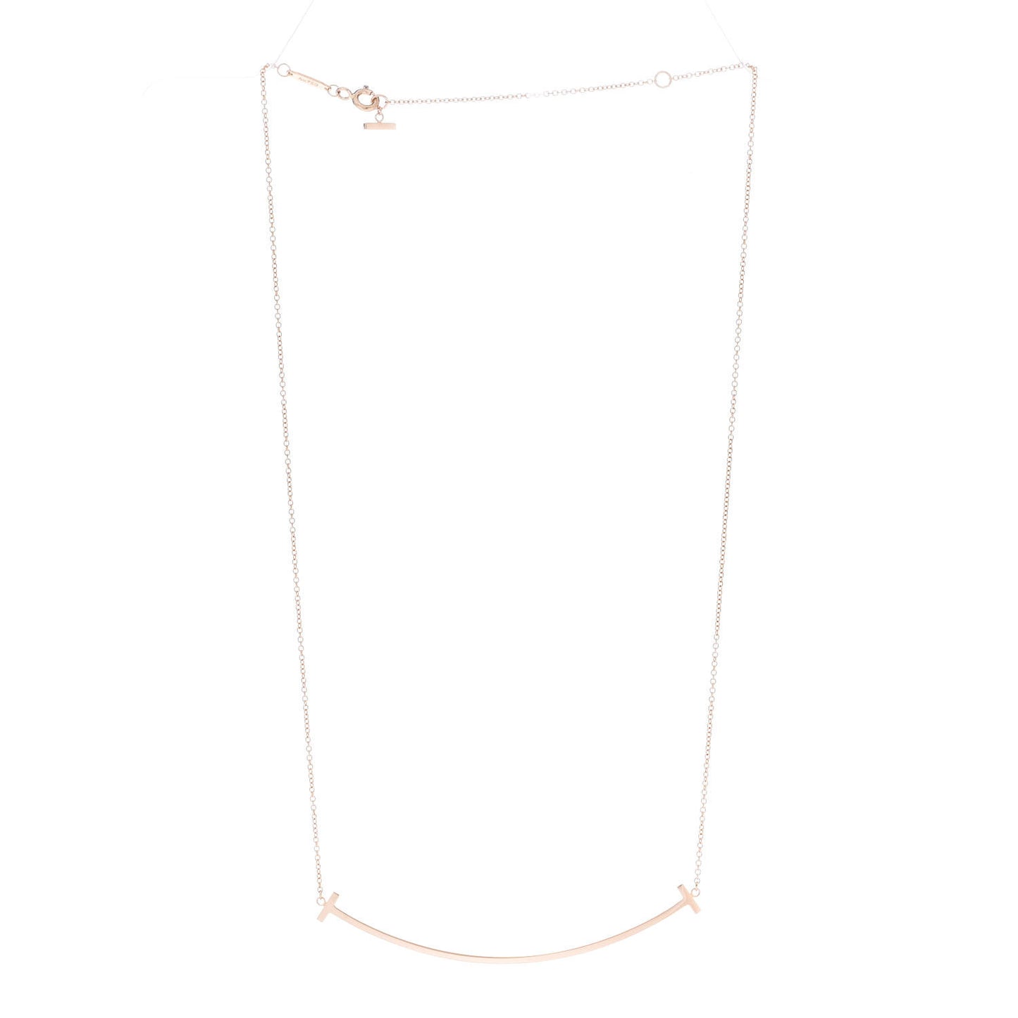 18K Rose Gold Large T Smile Pendant Necklace