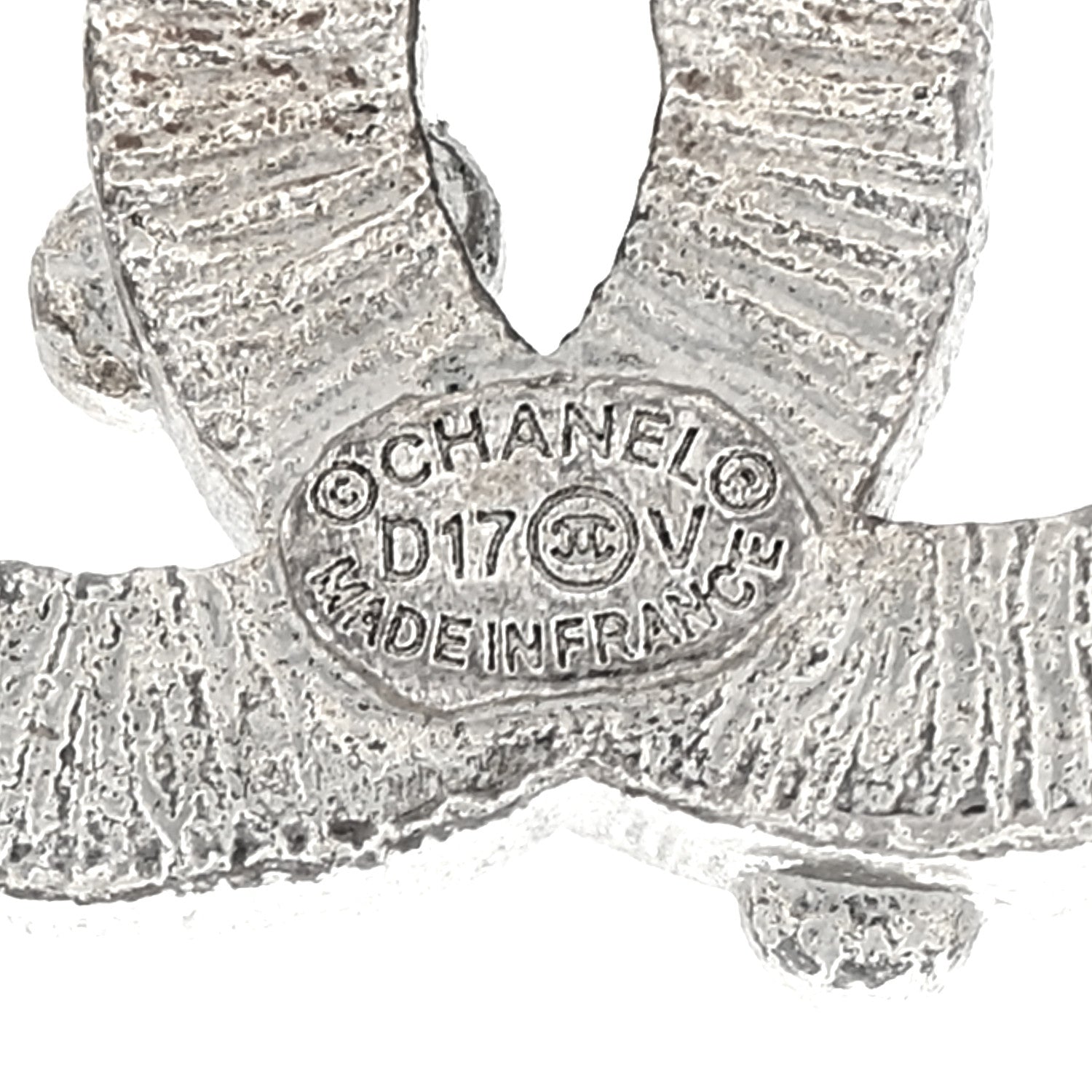 Chanel Crystal CC Embellished Earrings Silver 4 of 4