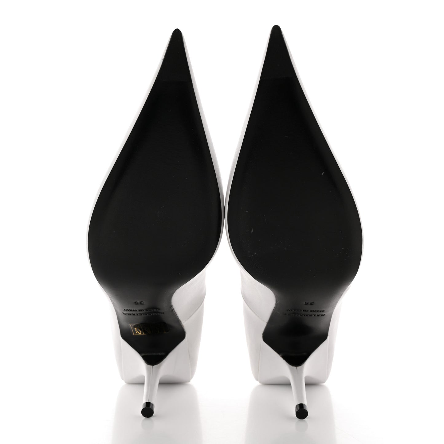 Soft Nappa Square Knife 80mm Pumps 36 White