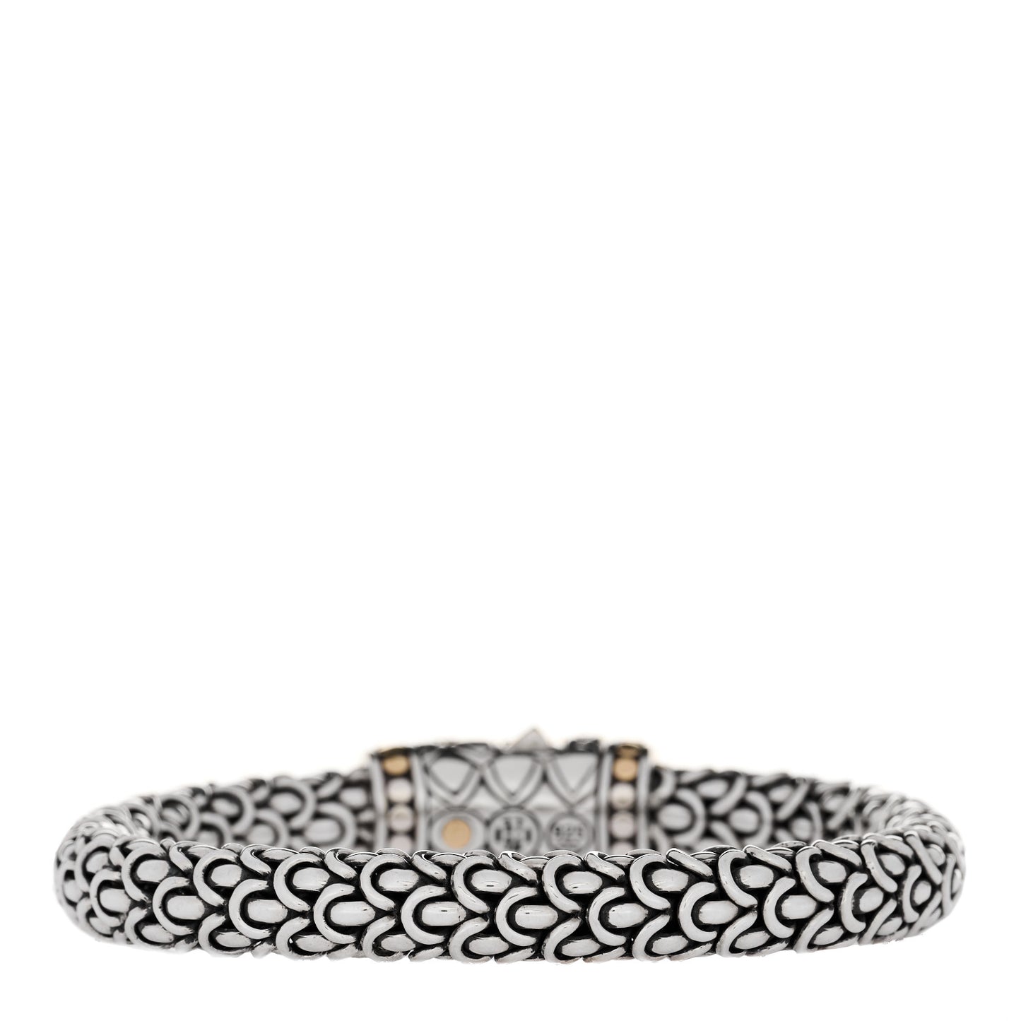 Sterling Silver 18K Yellow Gold White Topaz 8mm Naga Bracelet
