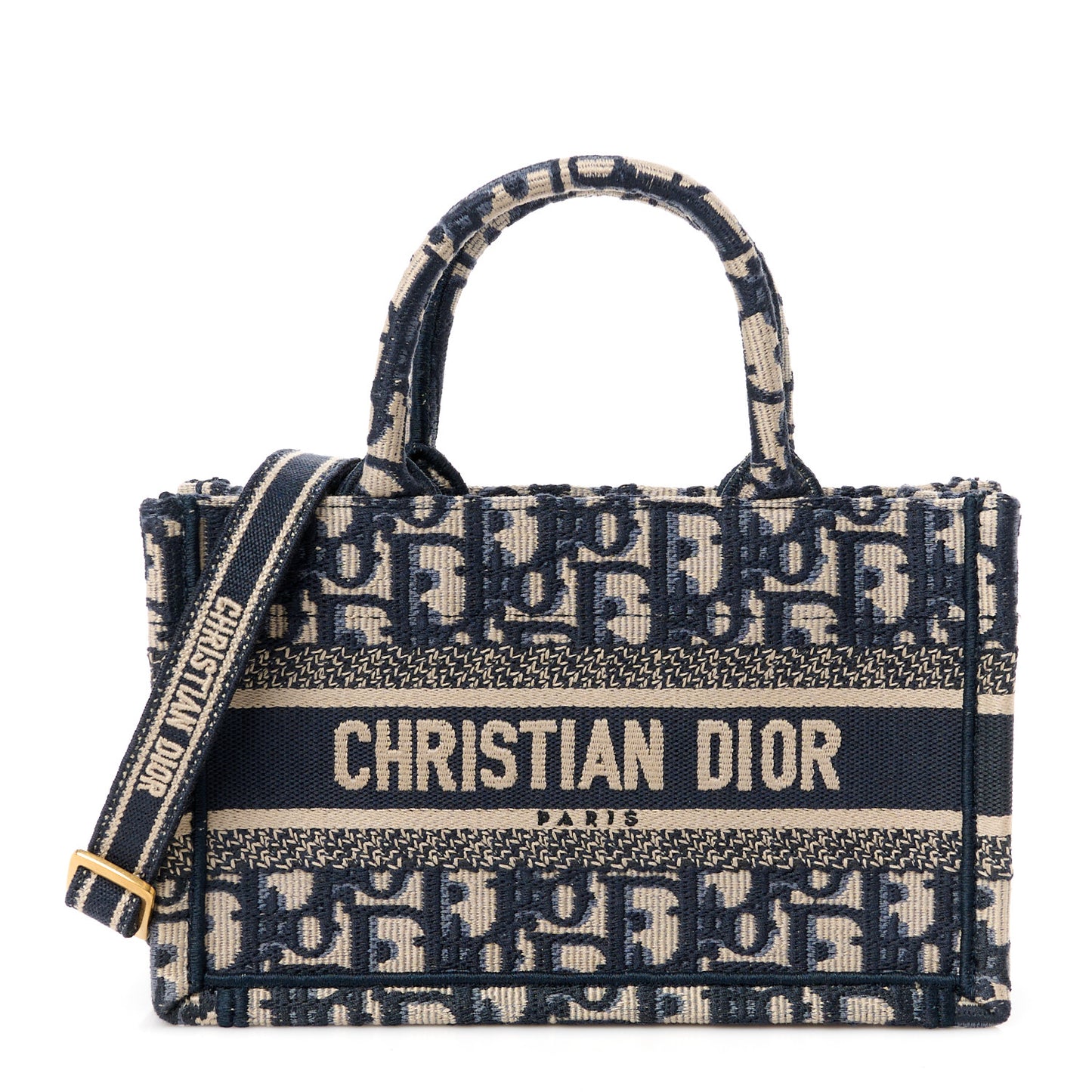 Oblique Mini Book Tote With Strap Blue Multicolor