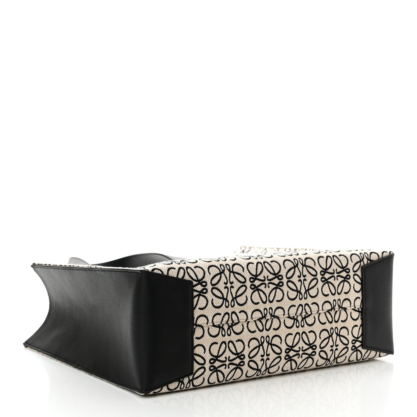 Jacquard Anagram Calfskin Buckle Tote Black