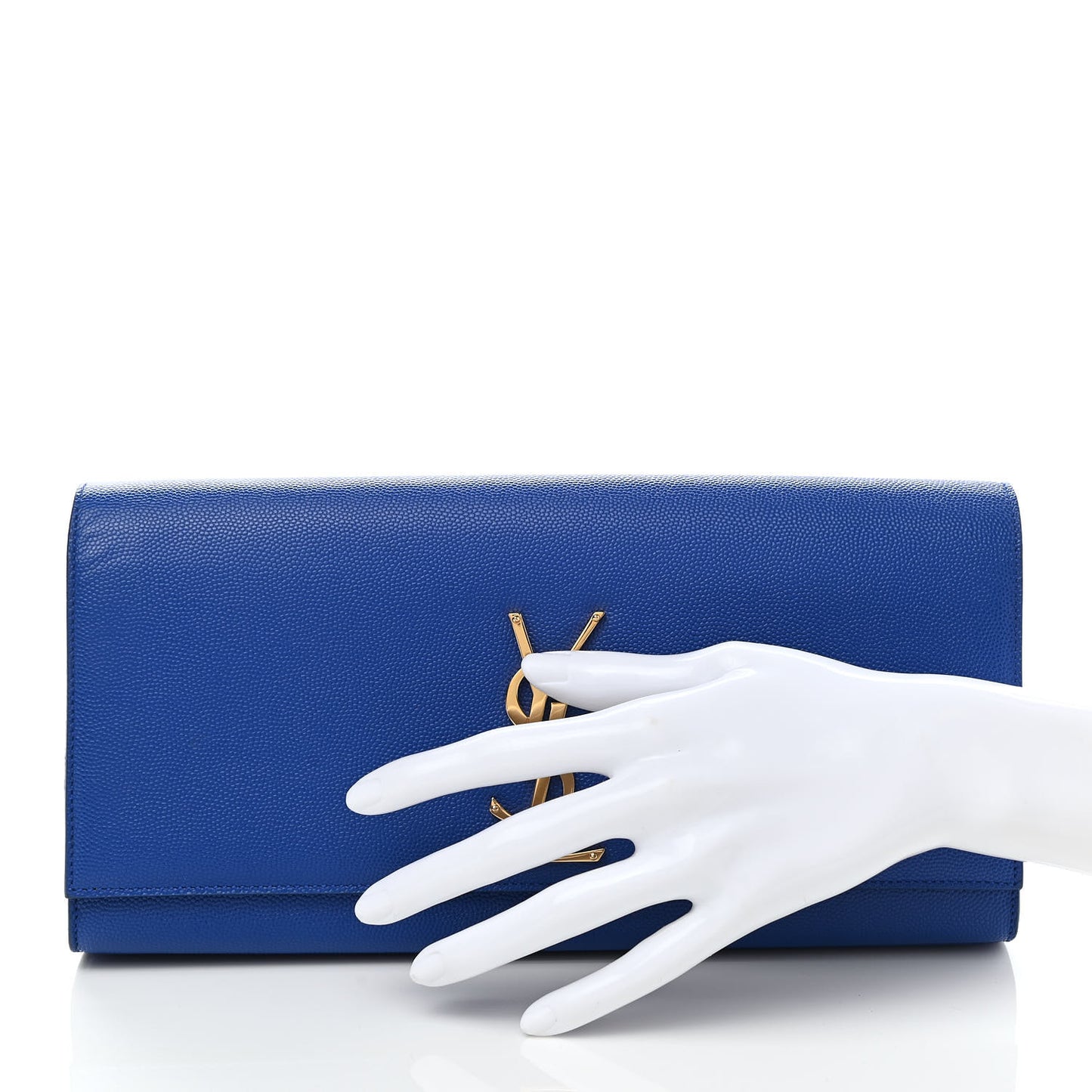 Grain De Poudre Classic Monogram Cassandre Clutch Blue Majorelle