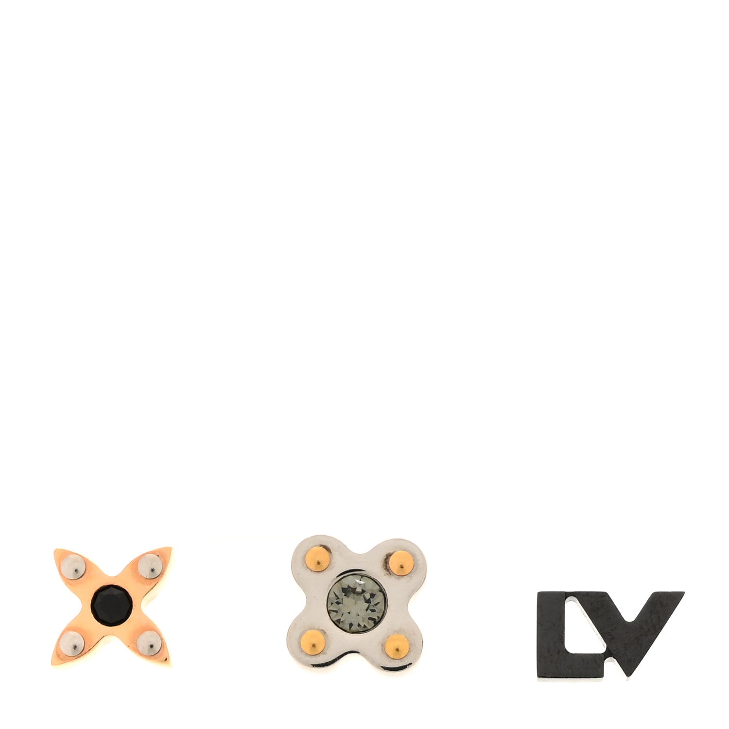 Louis Vuitton Swarovski Crystal Love Letter Timeless Ear Studs Earrings Set of 3 1 of 5