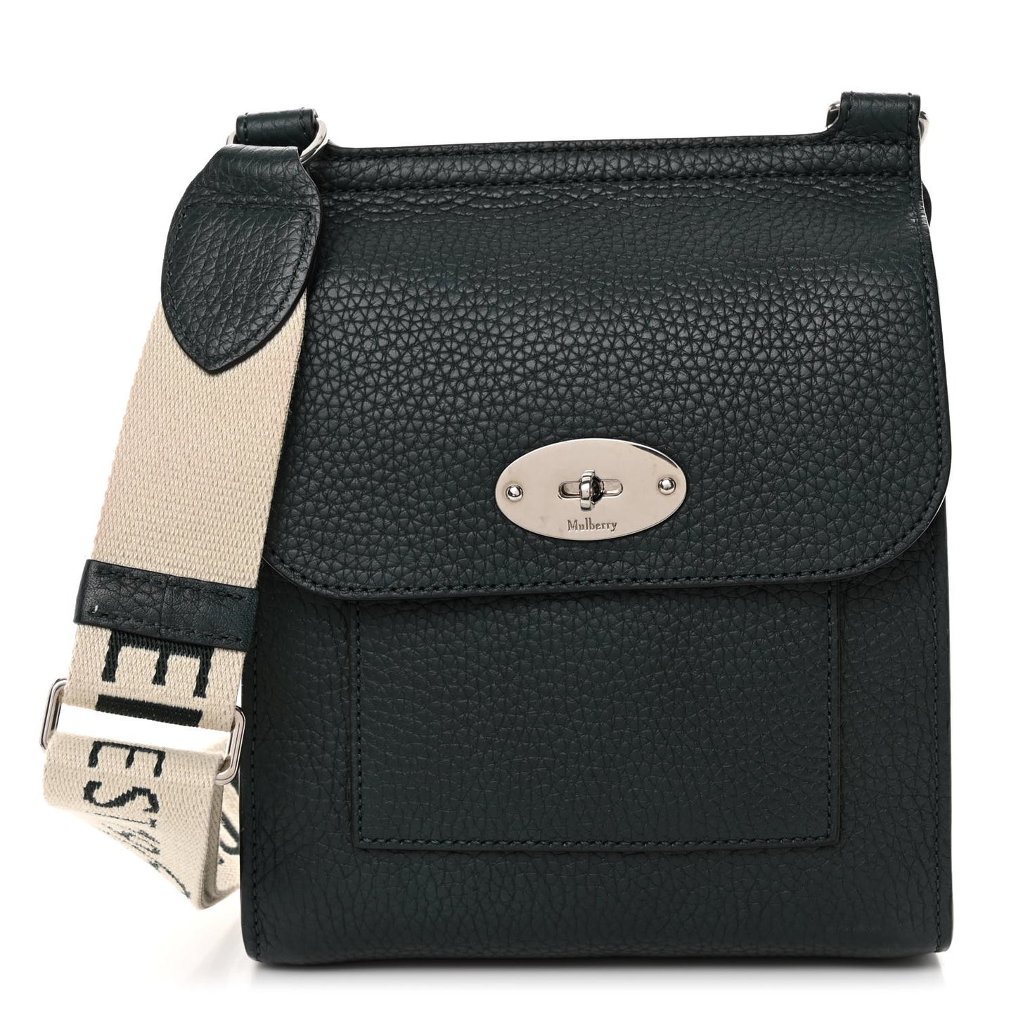 Natural Grain Calfskin Small Antony Messenger Crossbody Mulberry Green