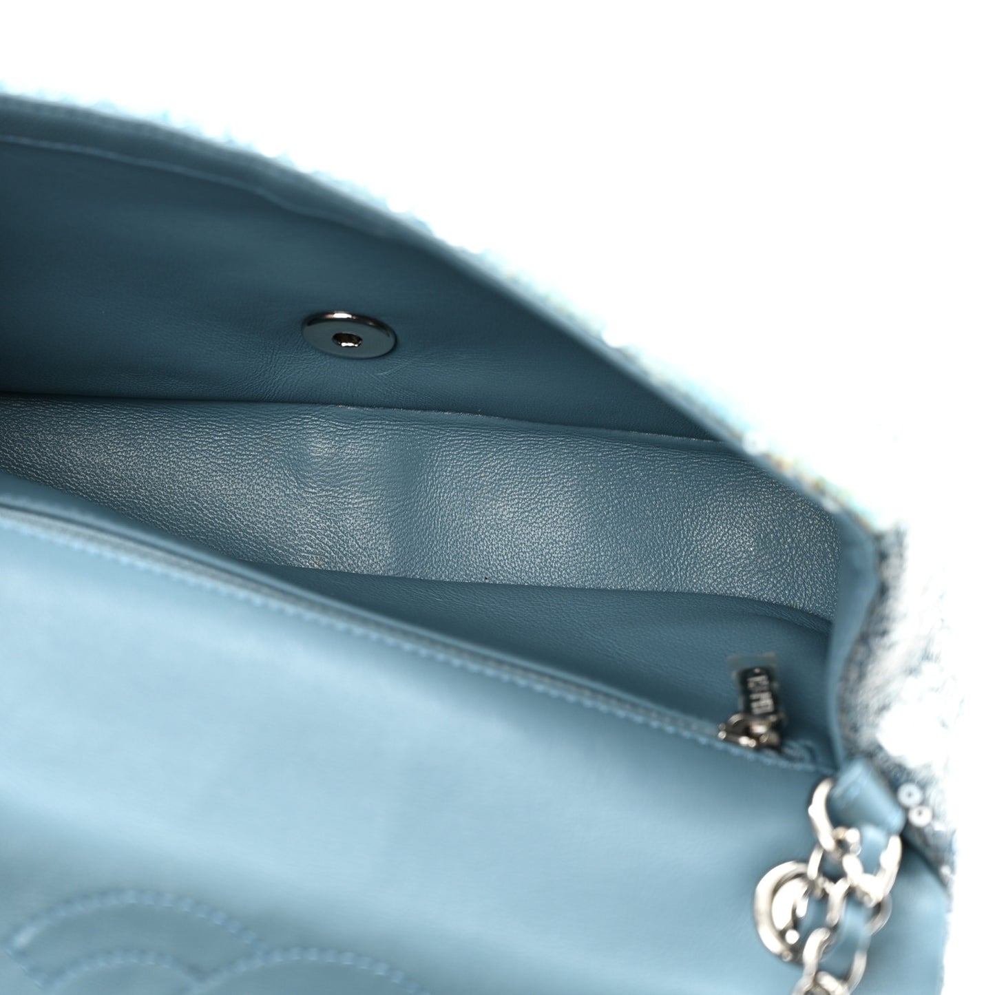Sequin Mini Waterfall Flap Light Blue