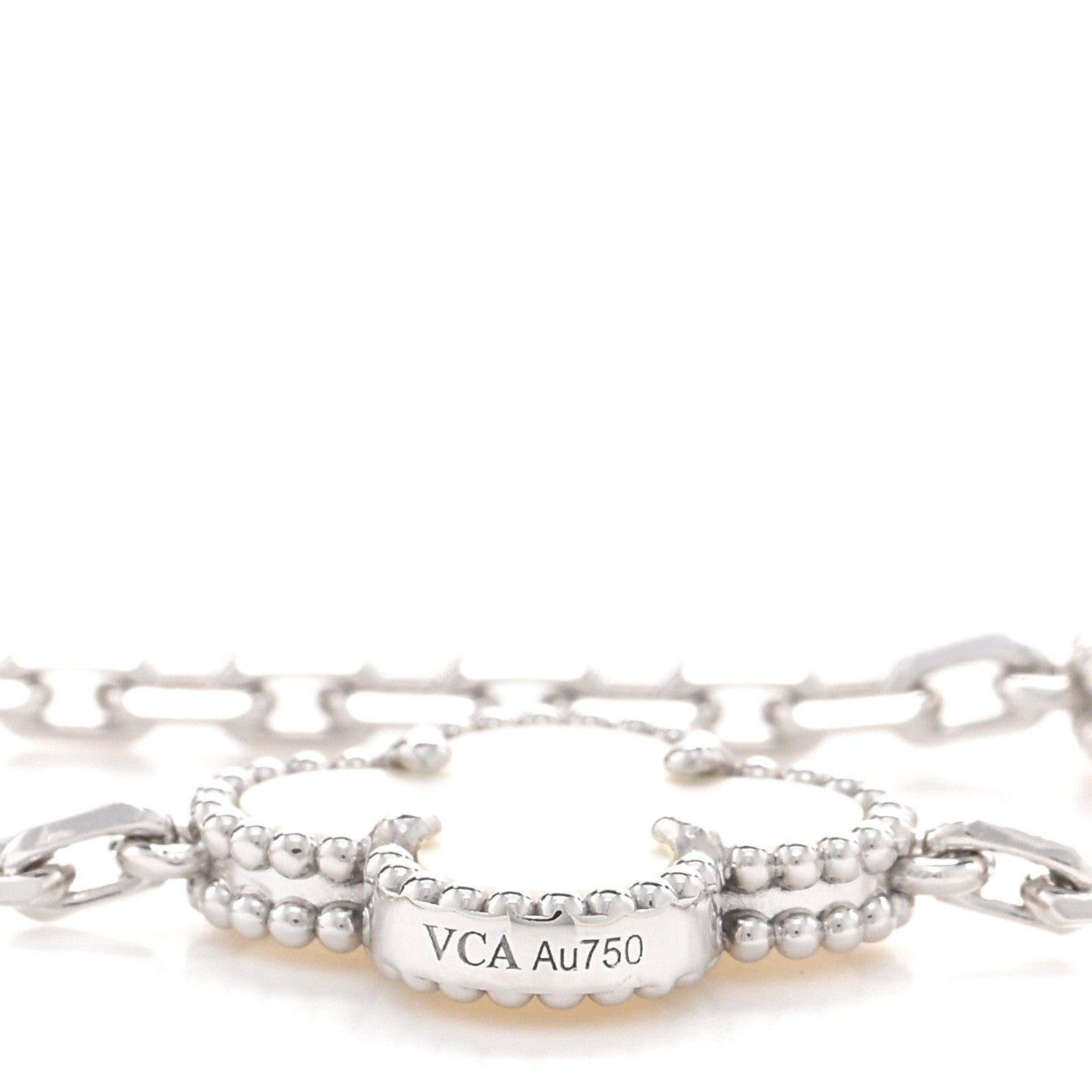 Van Cleef & Arpels 18K White Gold Mother of Pearl 10 Motifs Vintage Alhambra Necklace 5 of 5