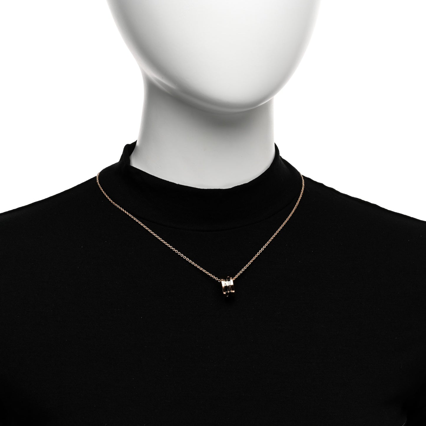 18K Rose Gold Ceramic B.Zero1 Legends Pendant Necklace Black