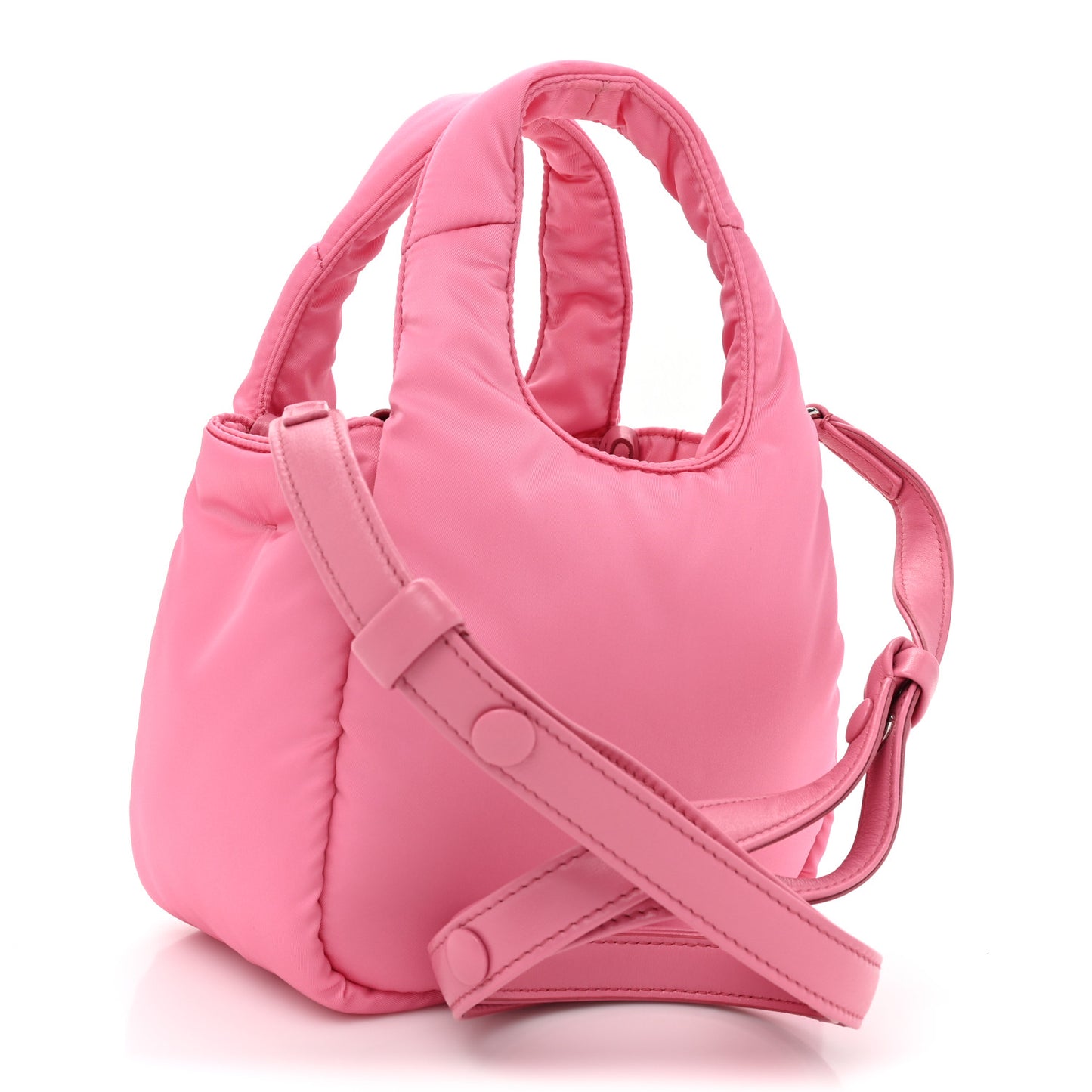Re-Nylon Soft Padded Small Double Handled Shoulder Bag Begonia