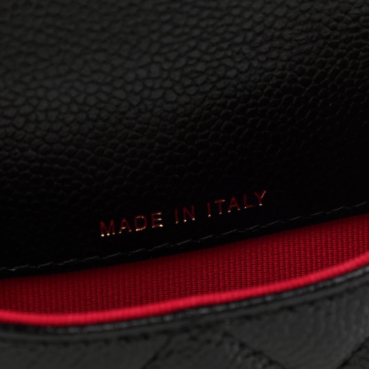 Shiny Caviar Quilted Chain Melody Belt Bag Black