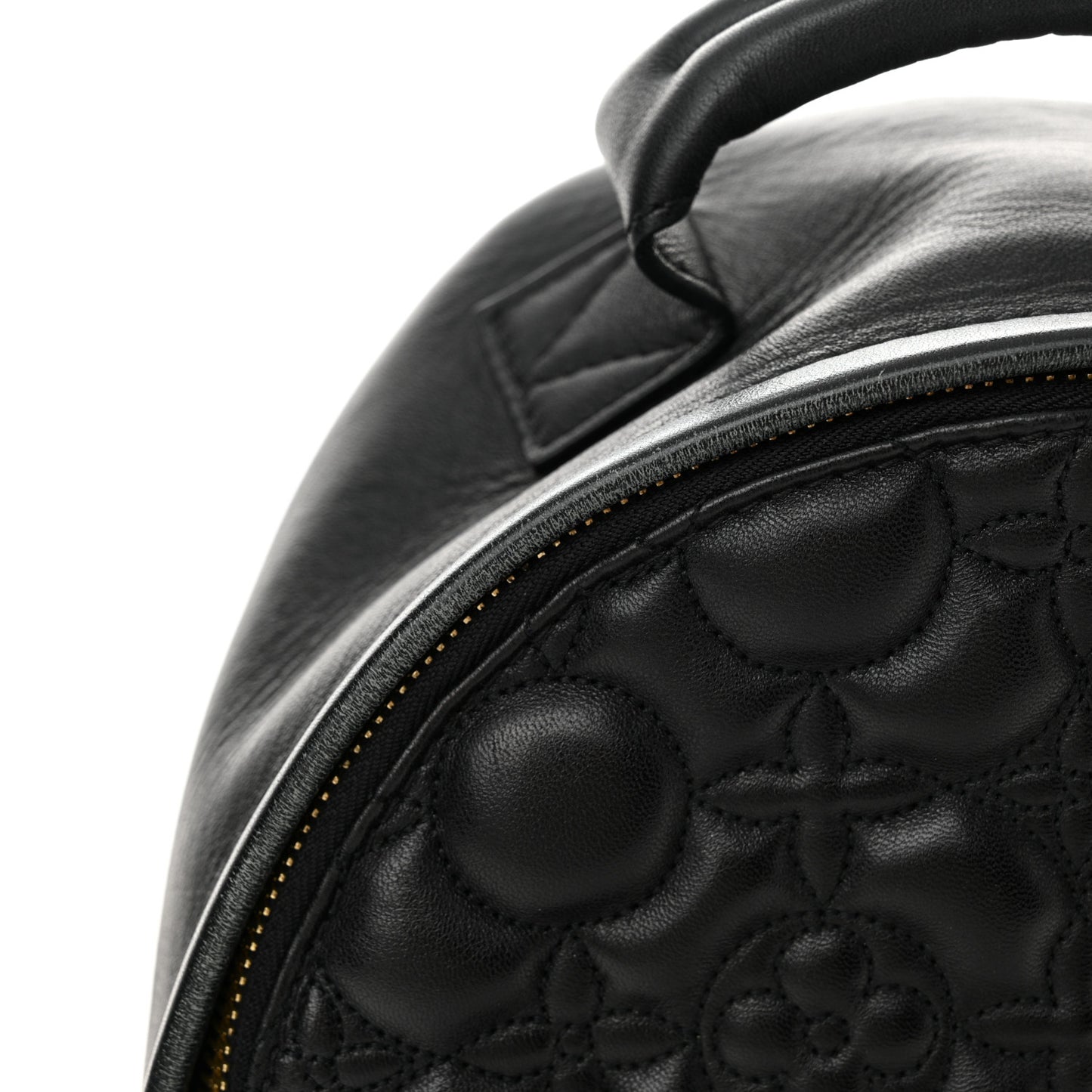 Lambskin Flower Quilted Palm Springs Backpack PM Black