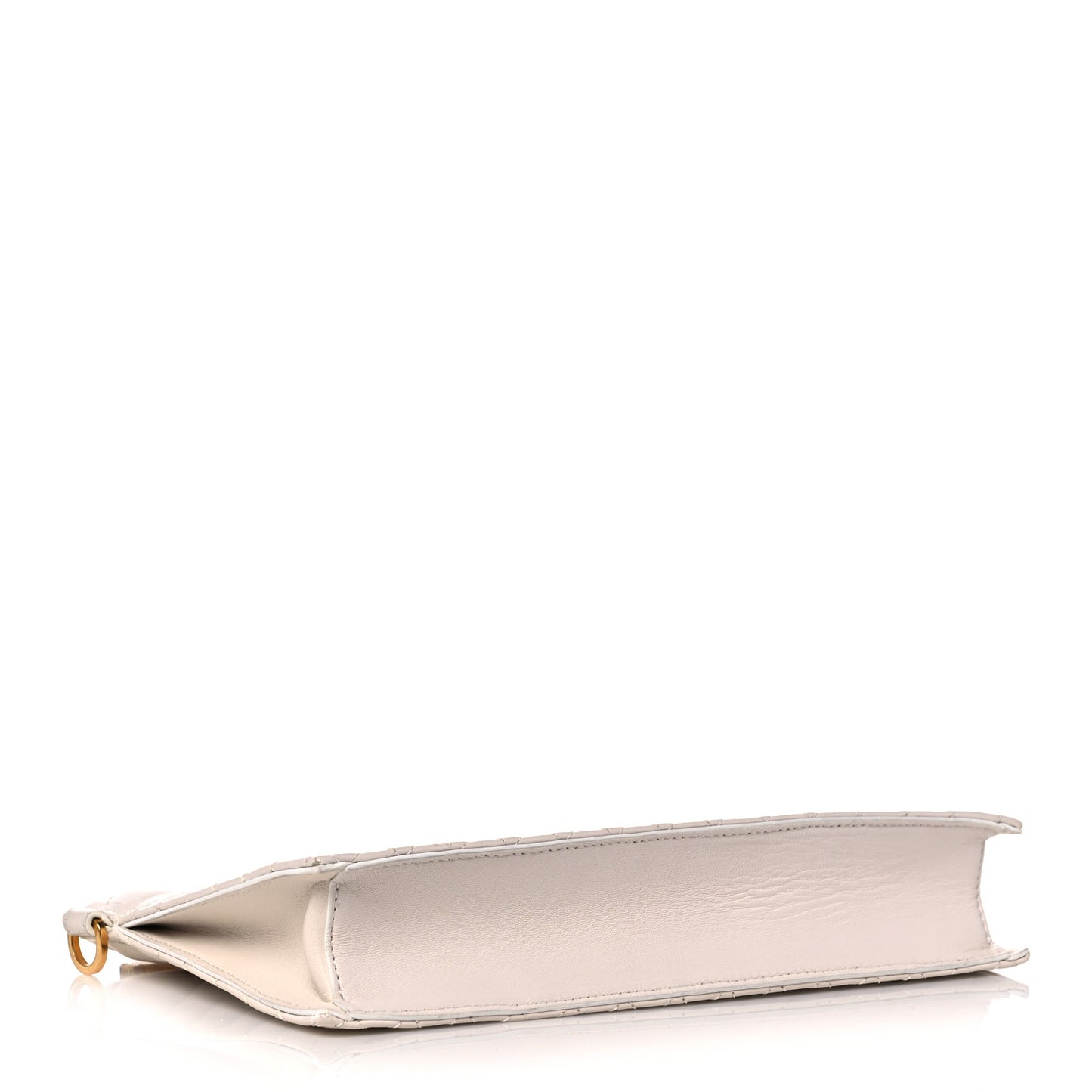 Calfskin Quilted Tribute Icon Crossbody Flat Pouch White