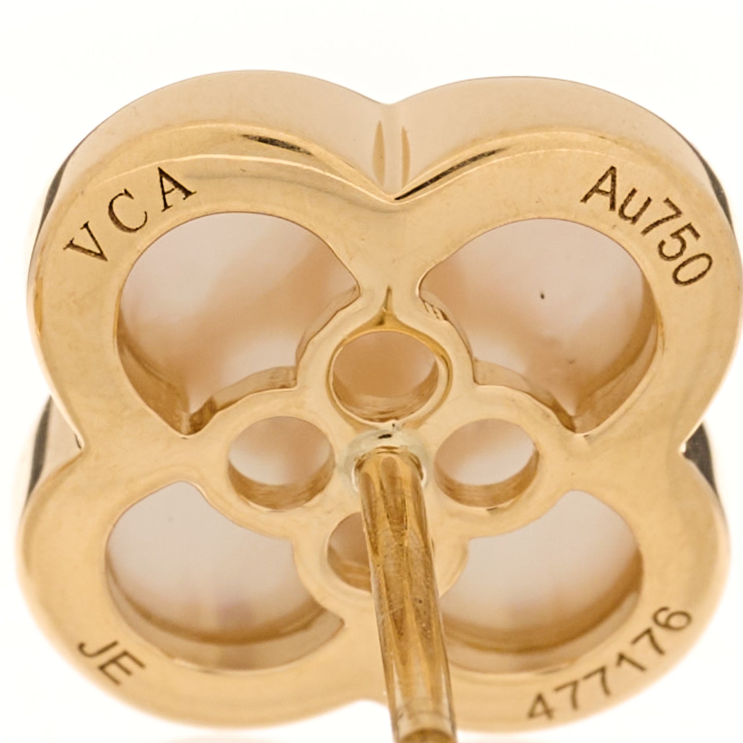 18K Yellow Gold Mother of Pearl Pure Alhambra Earrings
