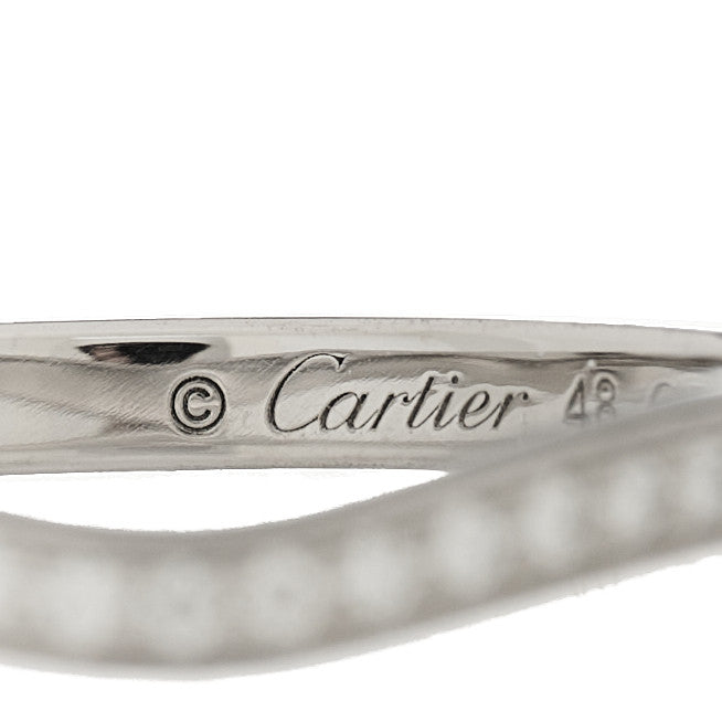 Cartier Platinum Diamond Ballerine Wedding Band Ring 48 4.5 4 of 7