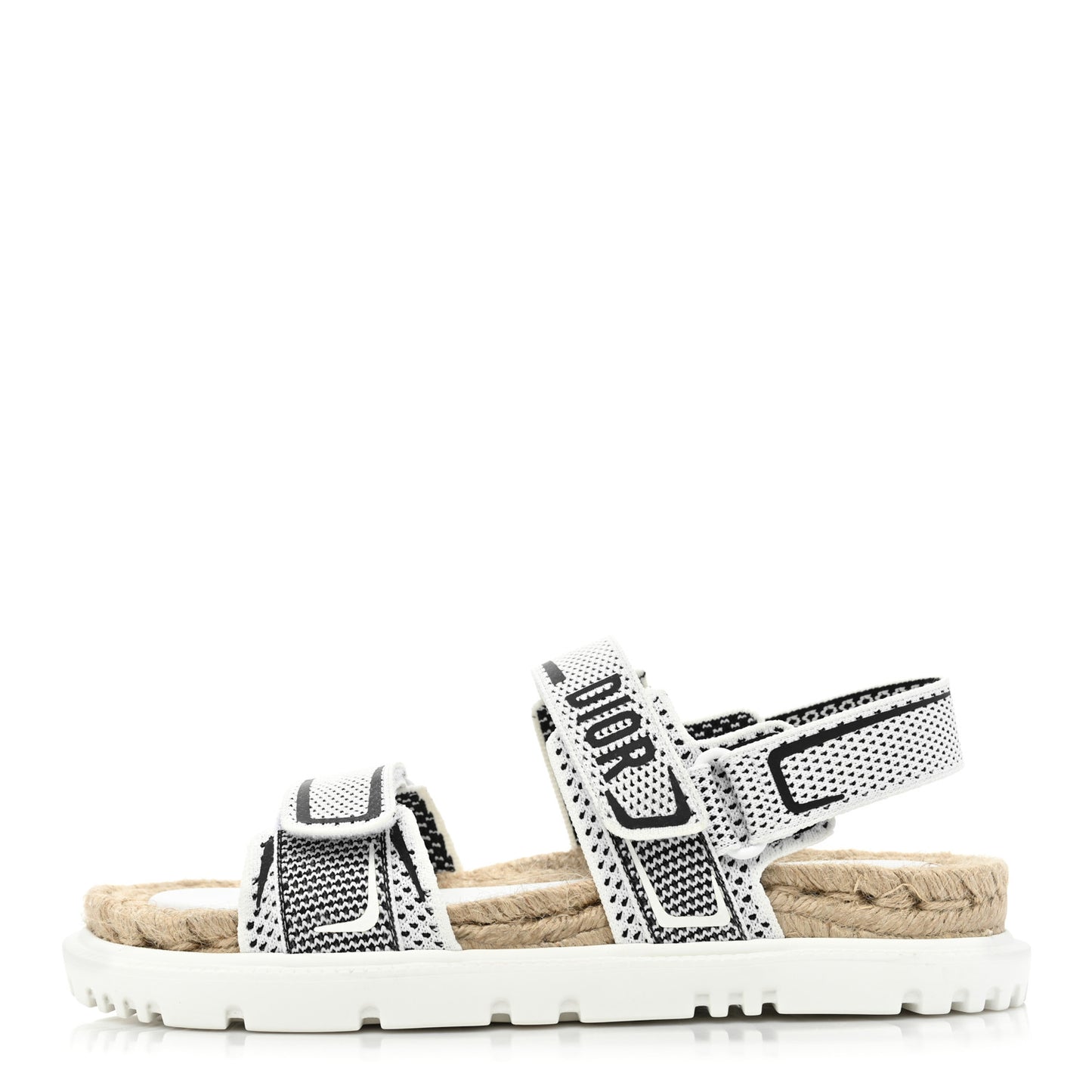 Technical Knit Jute Dioract 10mm Sandals 39 White Black